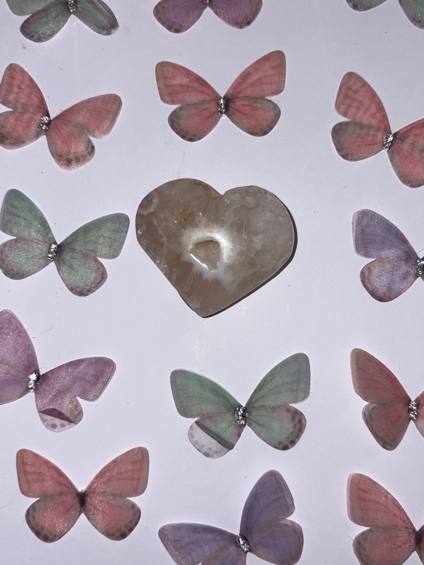 High Quality Flower Agate Heart Piece (20) From Madagascar