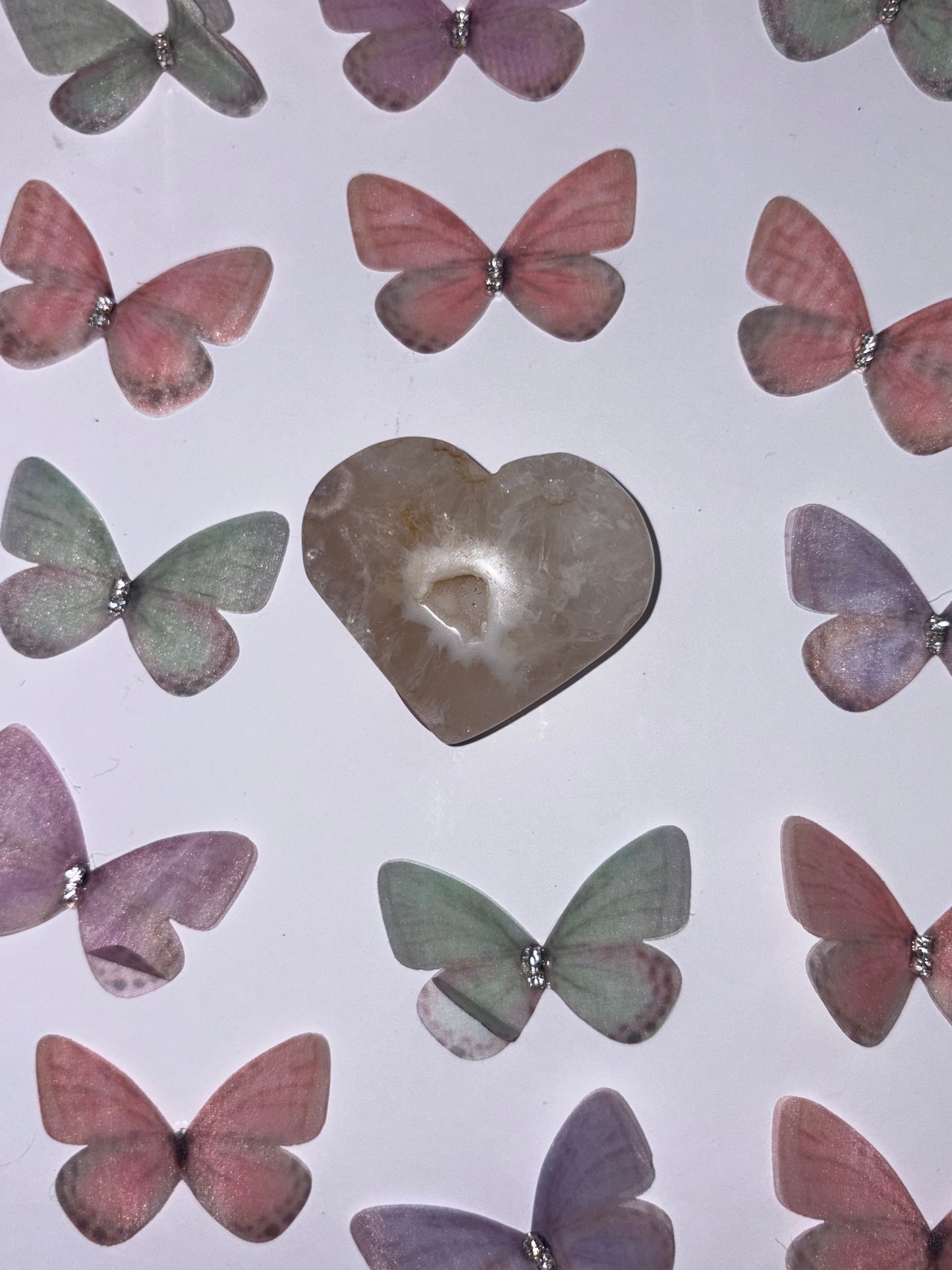 High Quality Flower Agate Heart Piece (20) From Madagascar