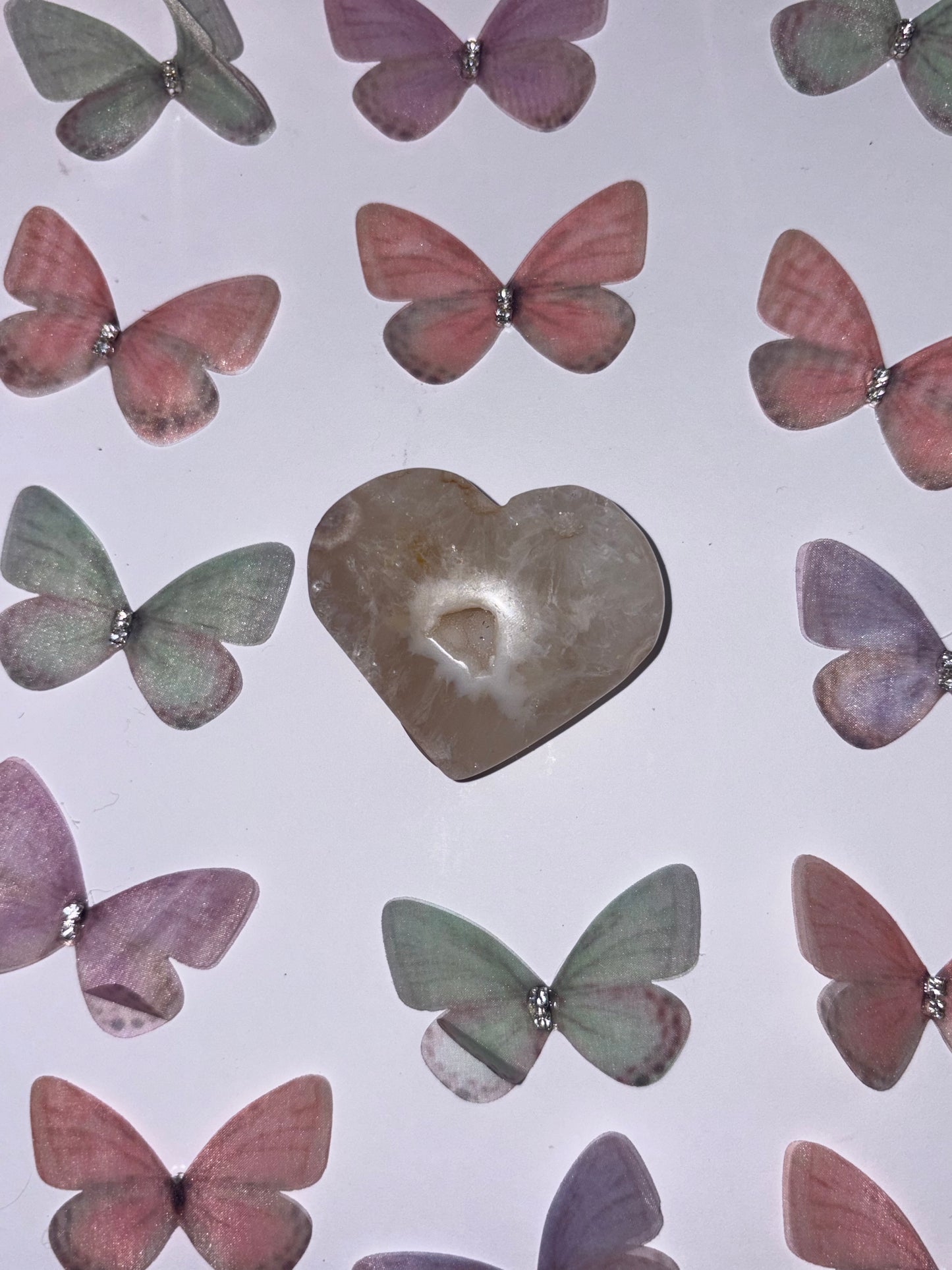 High Quality Flower Agate Heart Piece (20) From Madagascar
