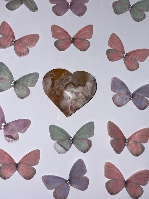 High Quality Flower Agate Heart Piece (21) From Madagascar