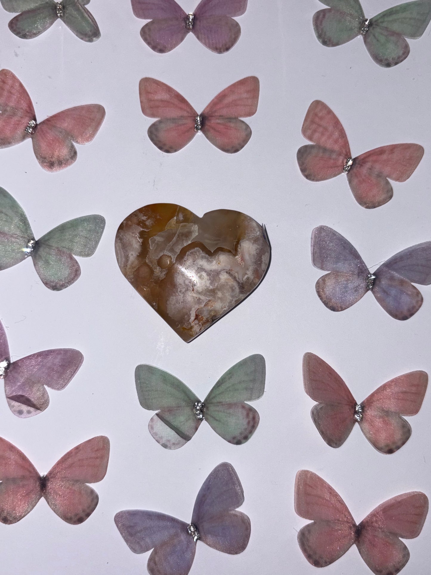 High Quality Flower Agate Heart Piece (21) From Madagascar