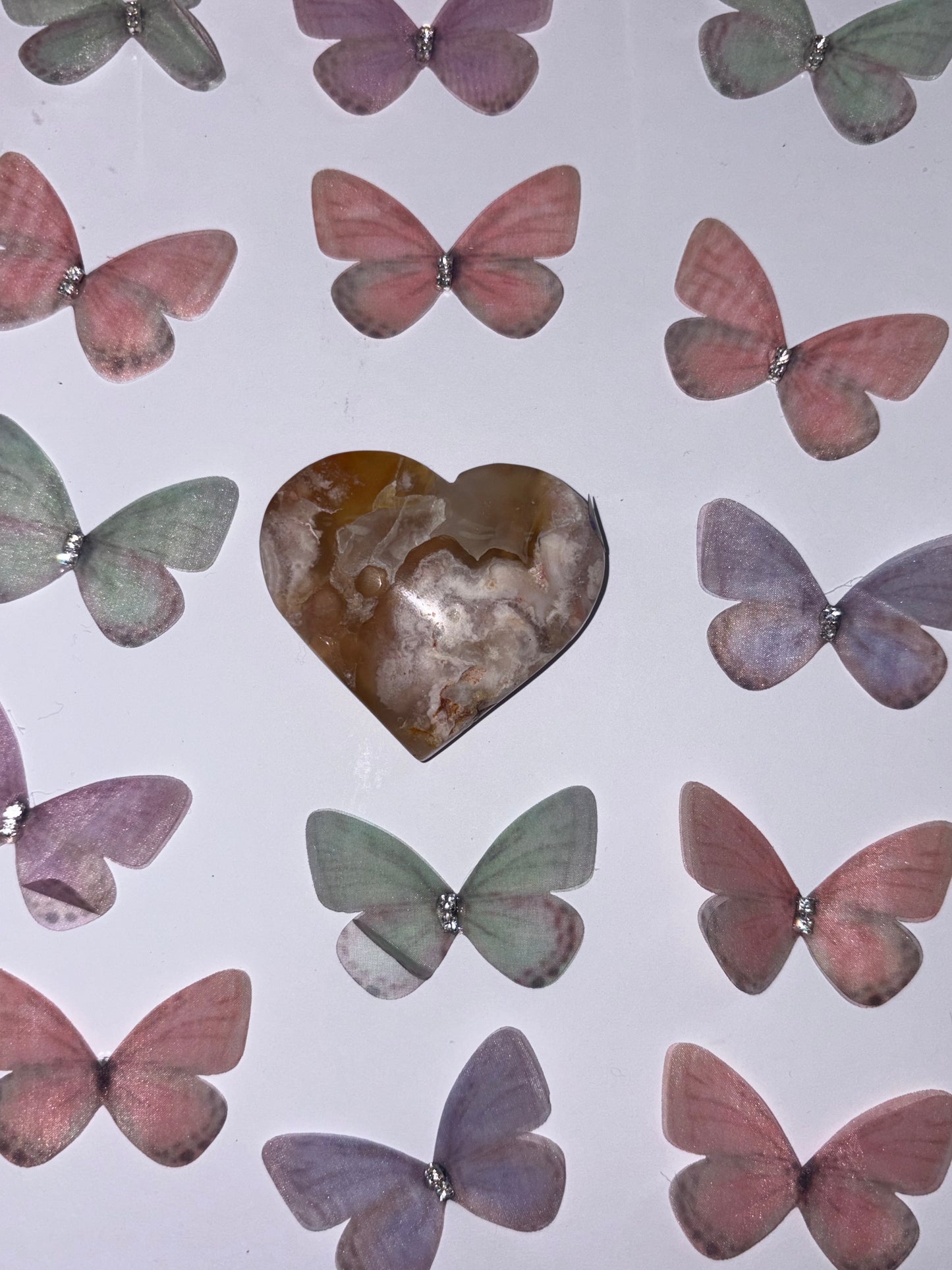 High Quality Flower Agate Heart Piece (21) From Madagascar