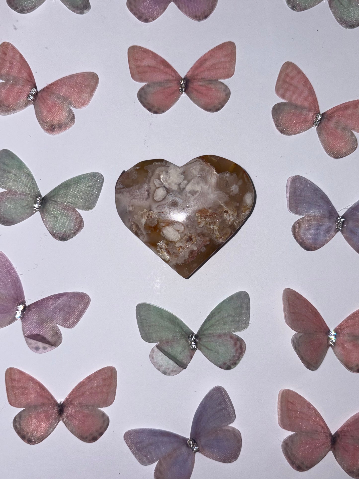 High Quality Flower Agate Heart Piece (21) From Madagascar