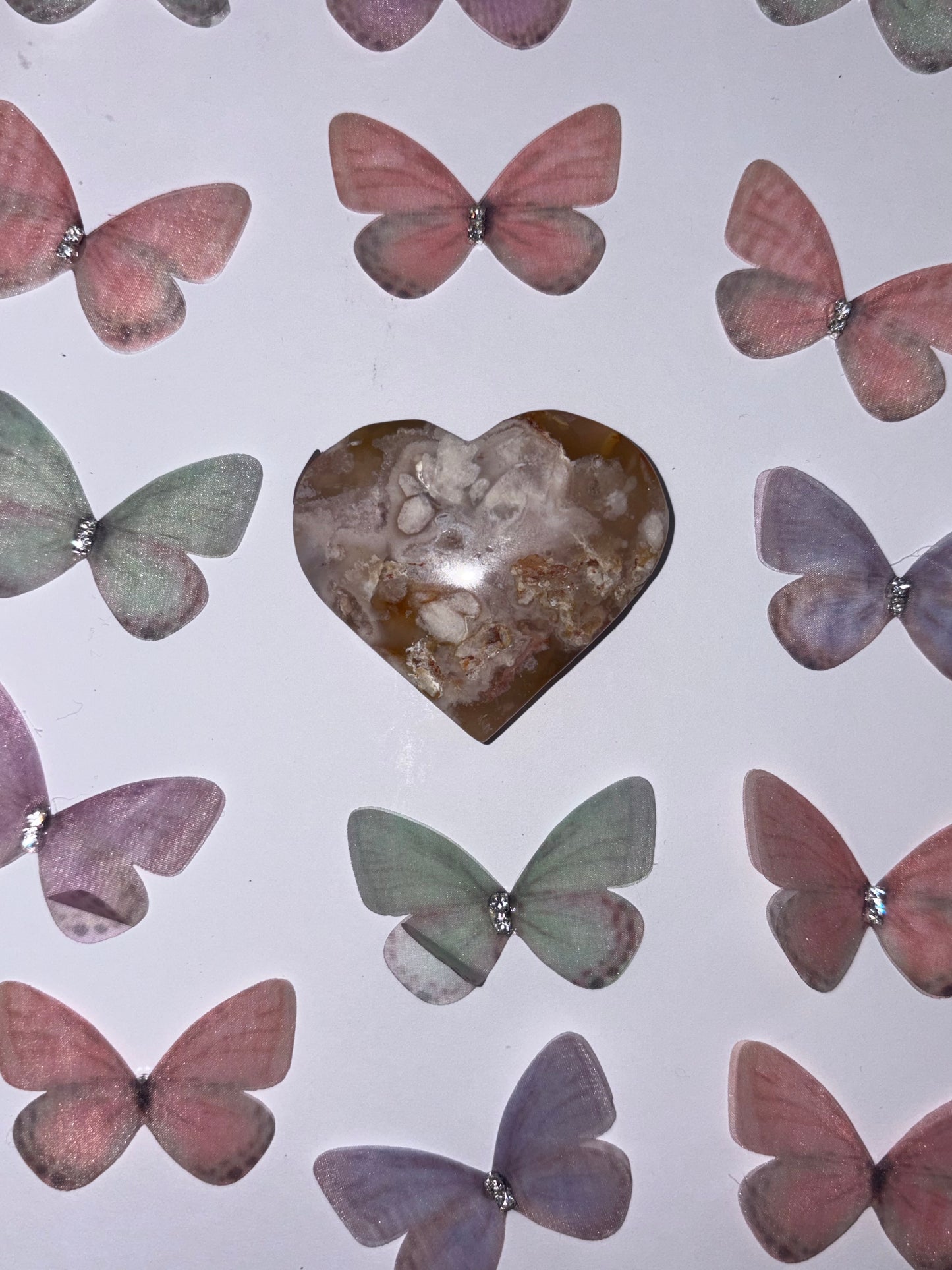 High Quality Flower Agate Heart Piece (21) From Madagascar