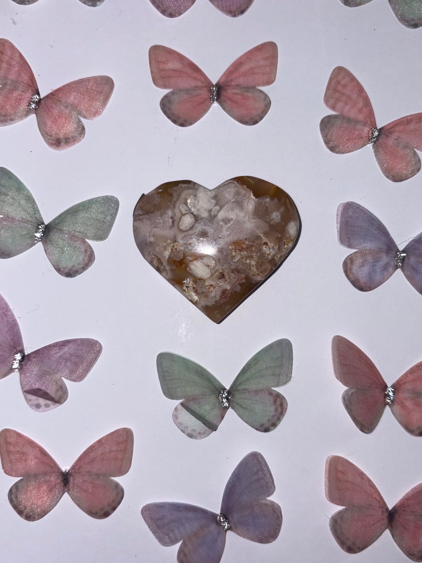 High Quality Flower Agate Heart Piece (21) From Madagascar