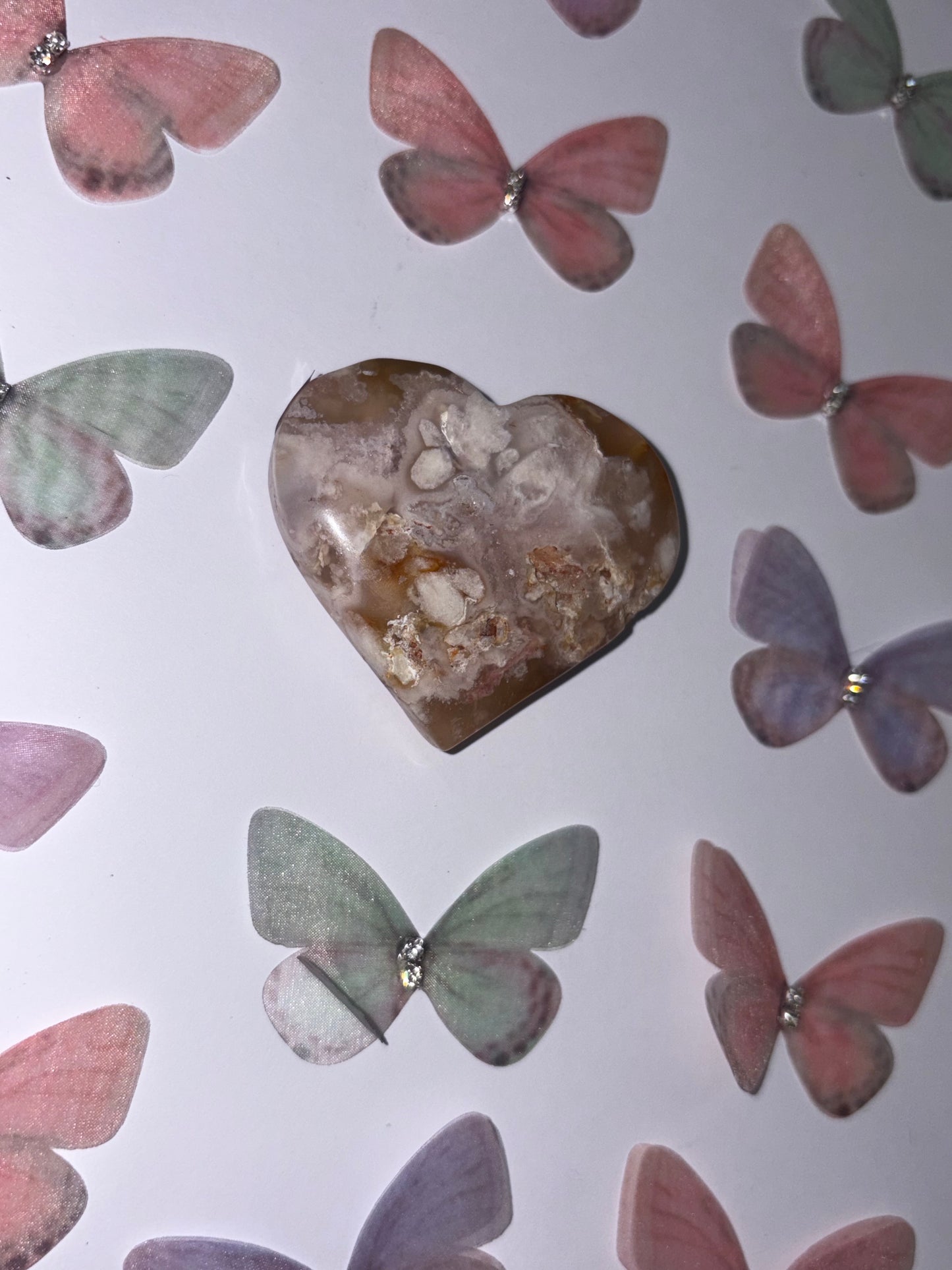 High Quality Flower Agate Heart Piece (21) From Madagascar