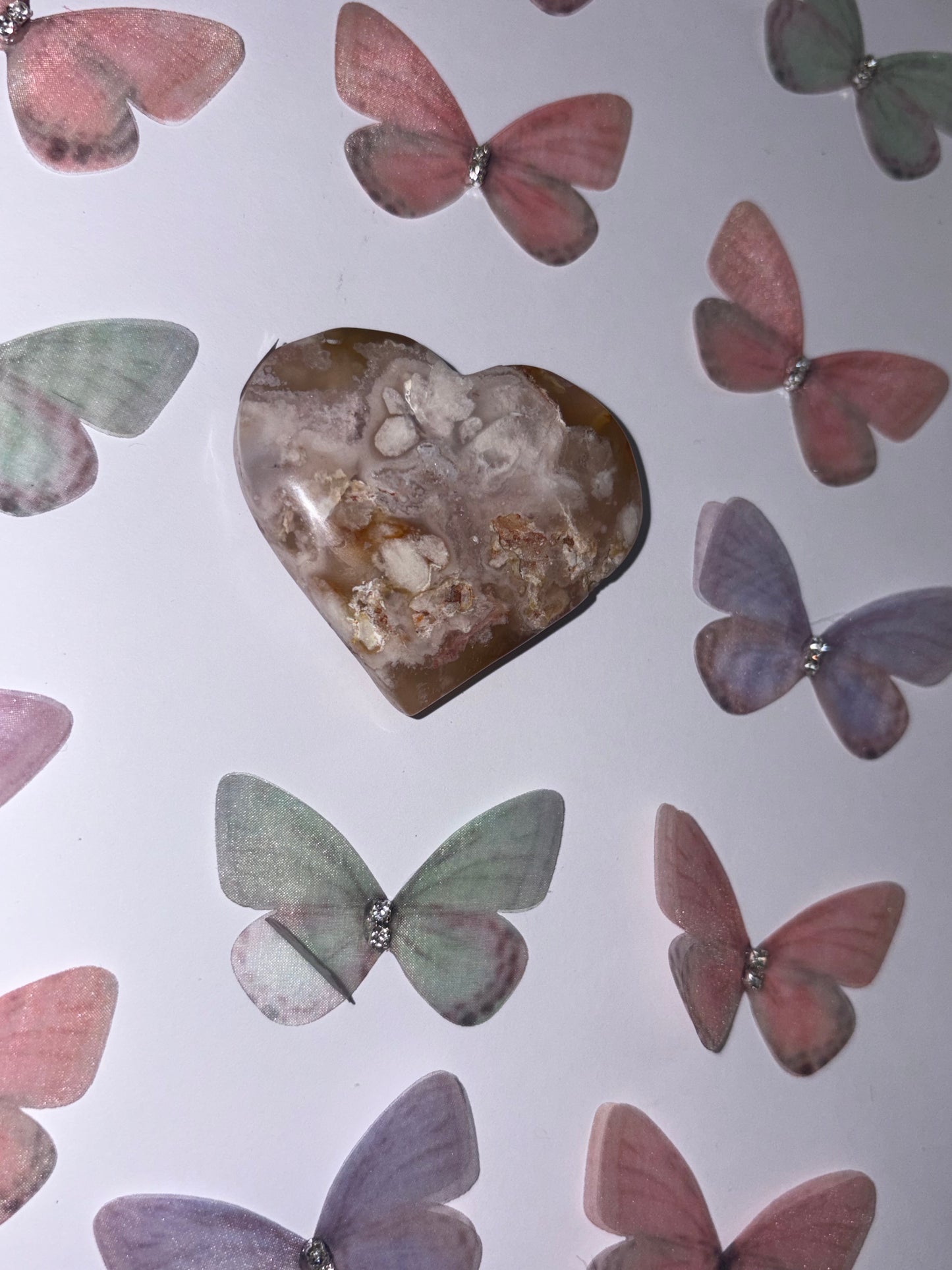 High Quality Flower Agate Heart Piece (21) From Madagascar