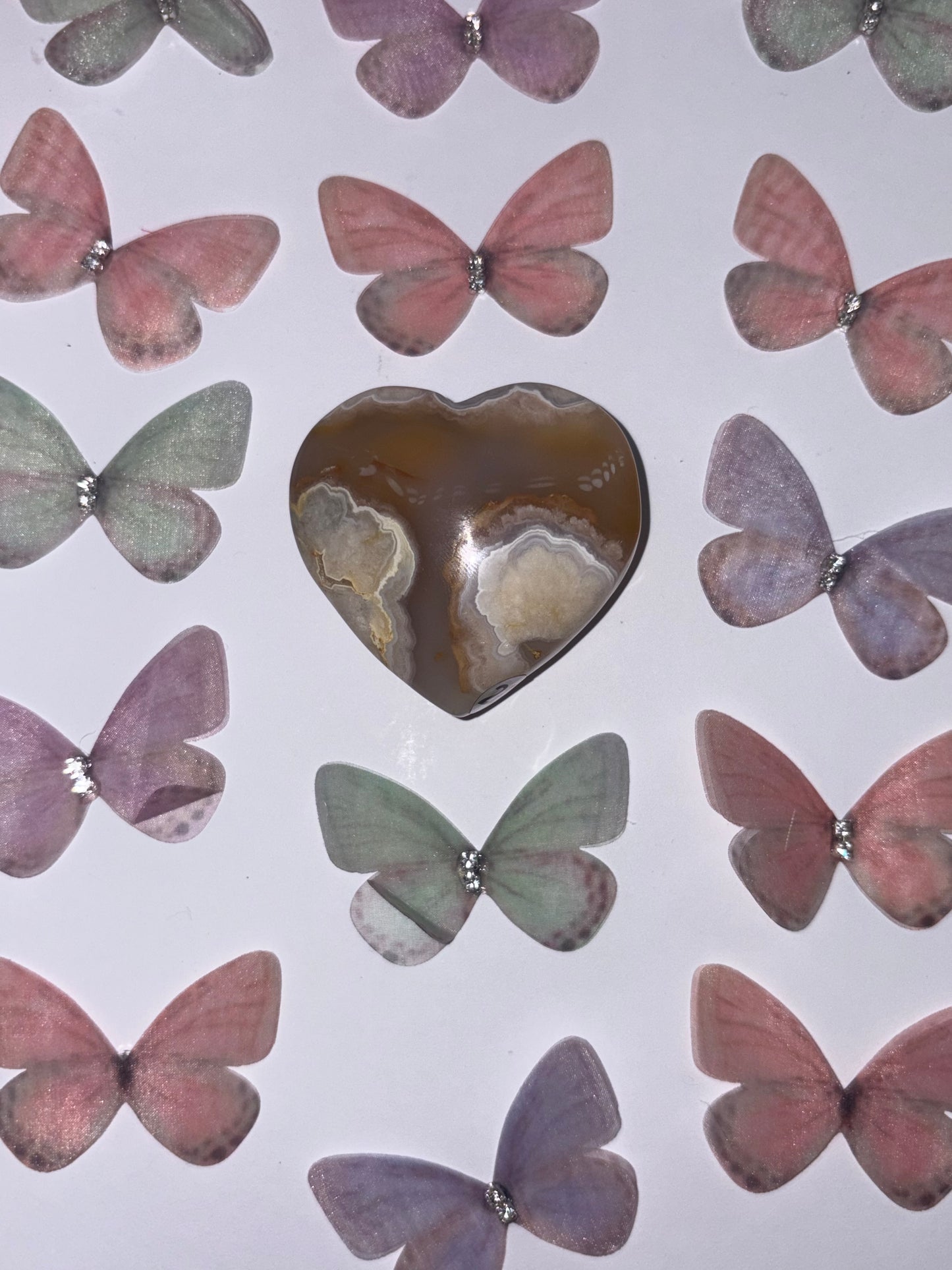 High Quality  Flower Agate Heart Piece (22) From Madagascar