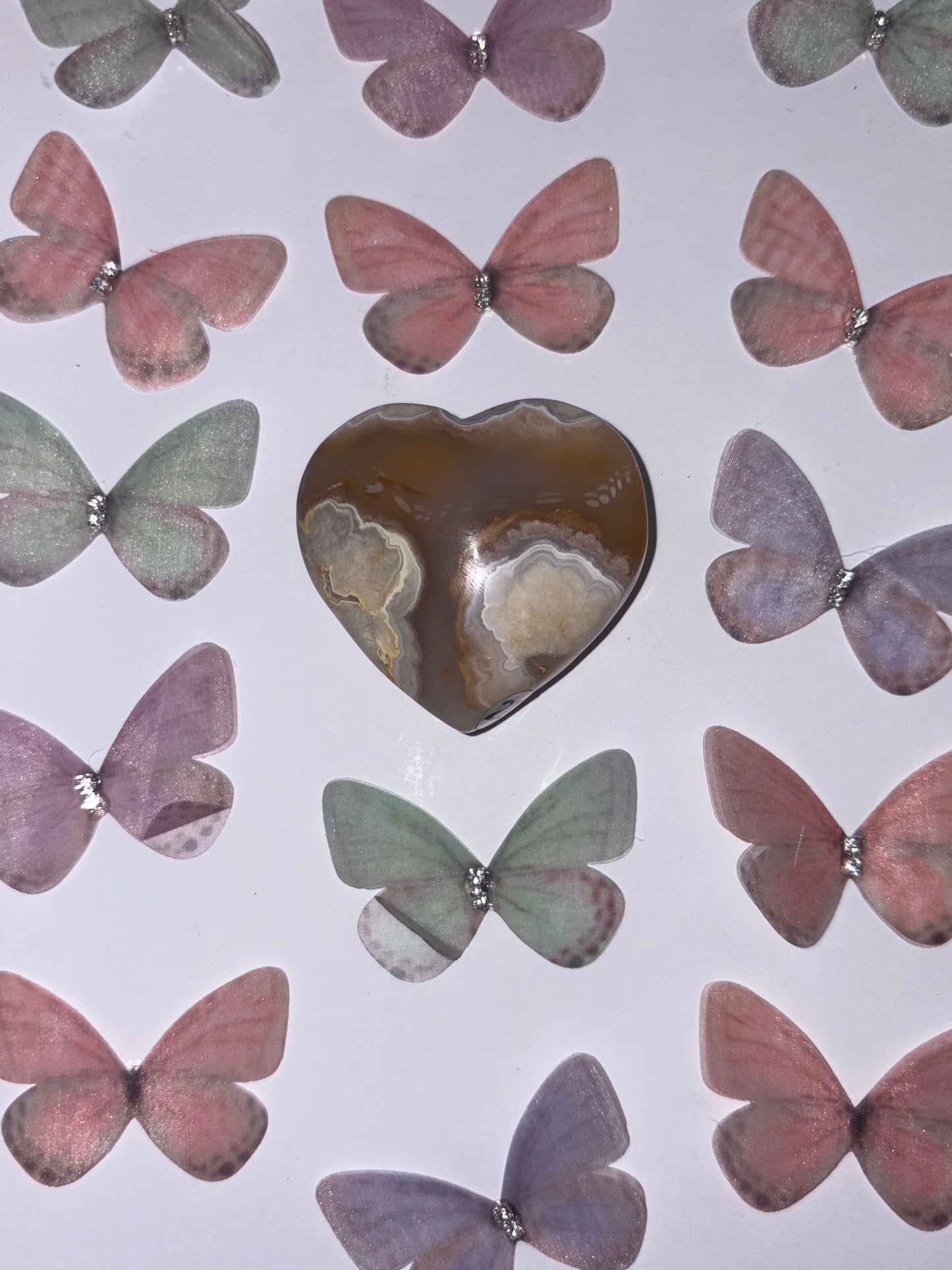 High Quality  Flower Agate Heart Piece (22) From Madagascar