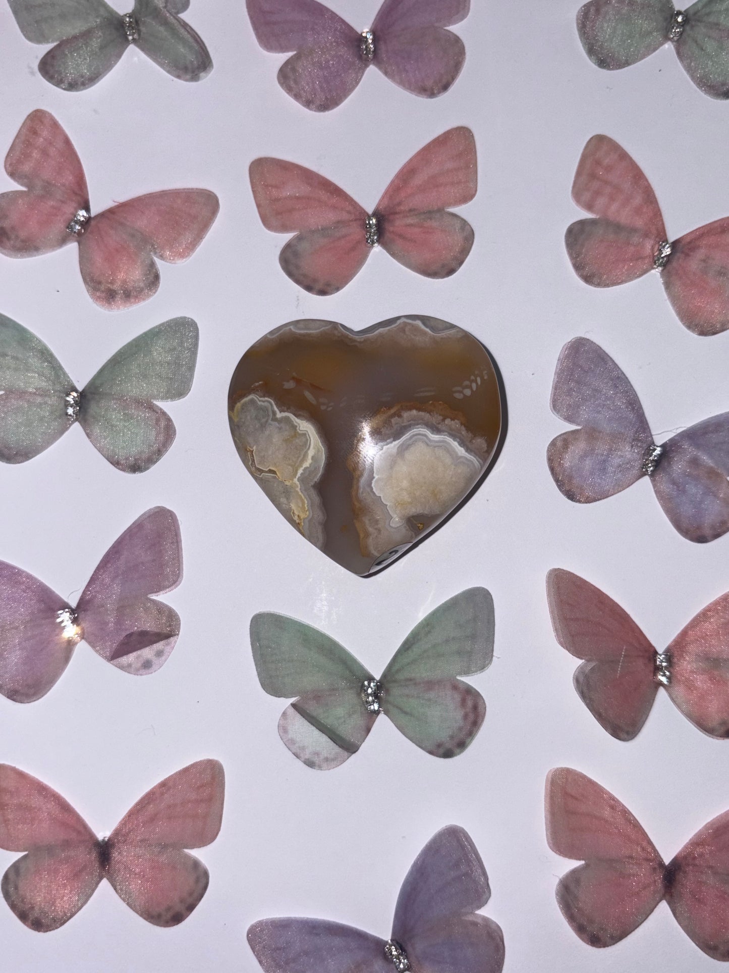 High Quality  Flower Agate Heart Piece (22) From Madagascar