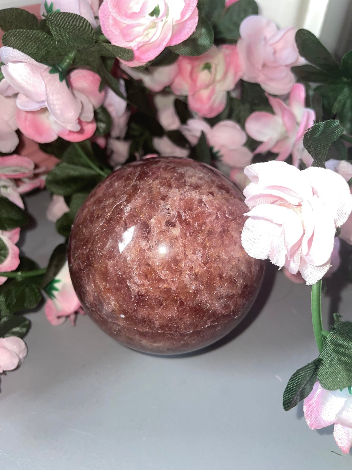 Strawberry Quartz Sphere From Brazil