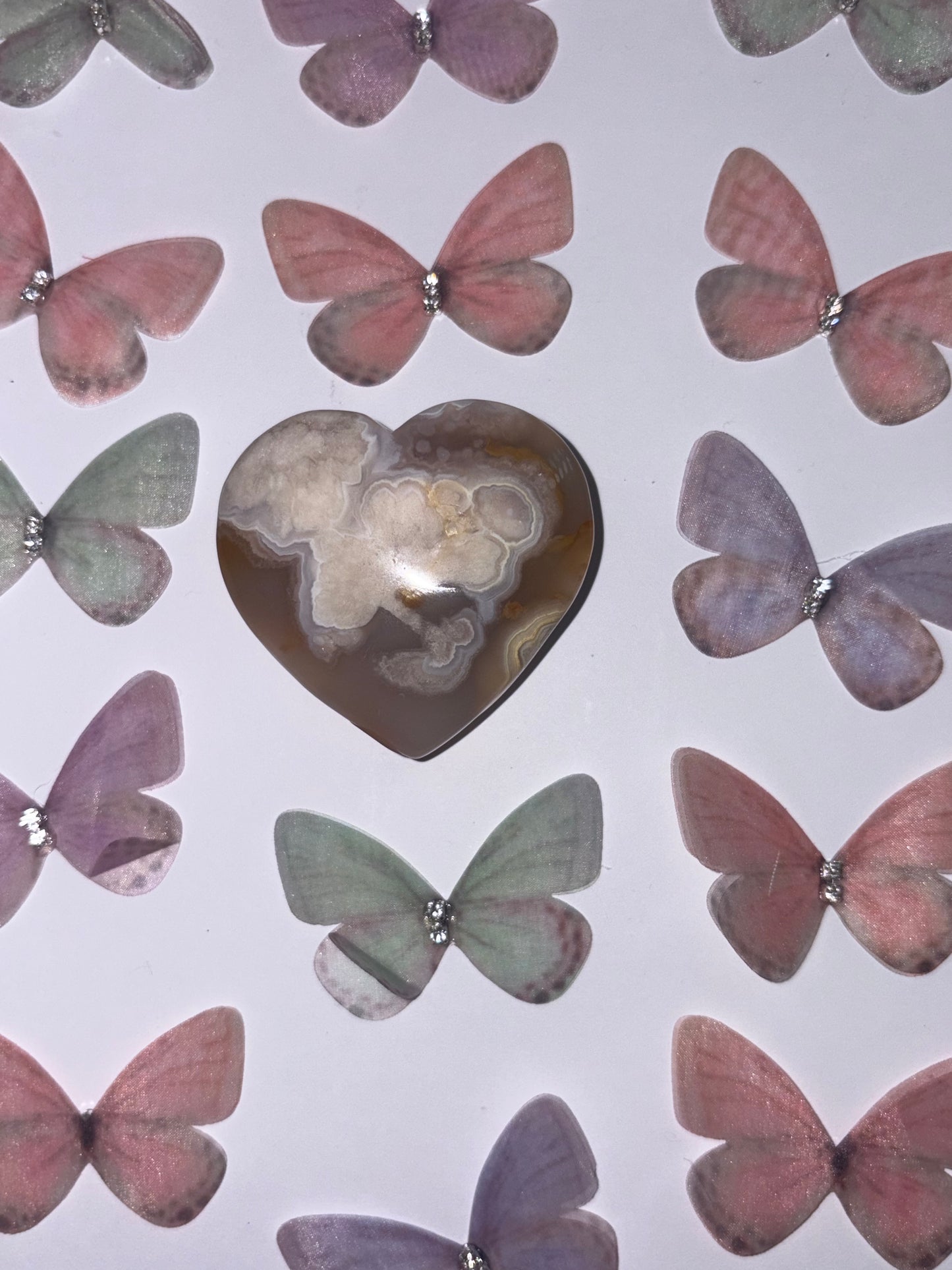 High Quality  Flower Agate Heart Piece (22) From Madagascar