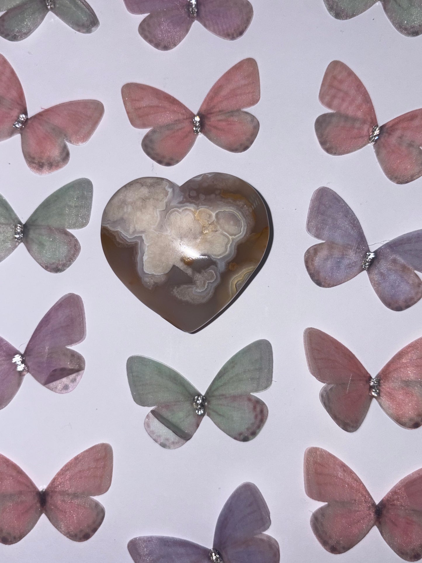 High Quality  Flower Agate Heart Piece (22) From Madagascar