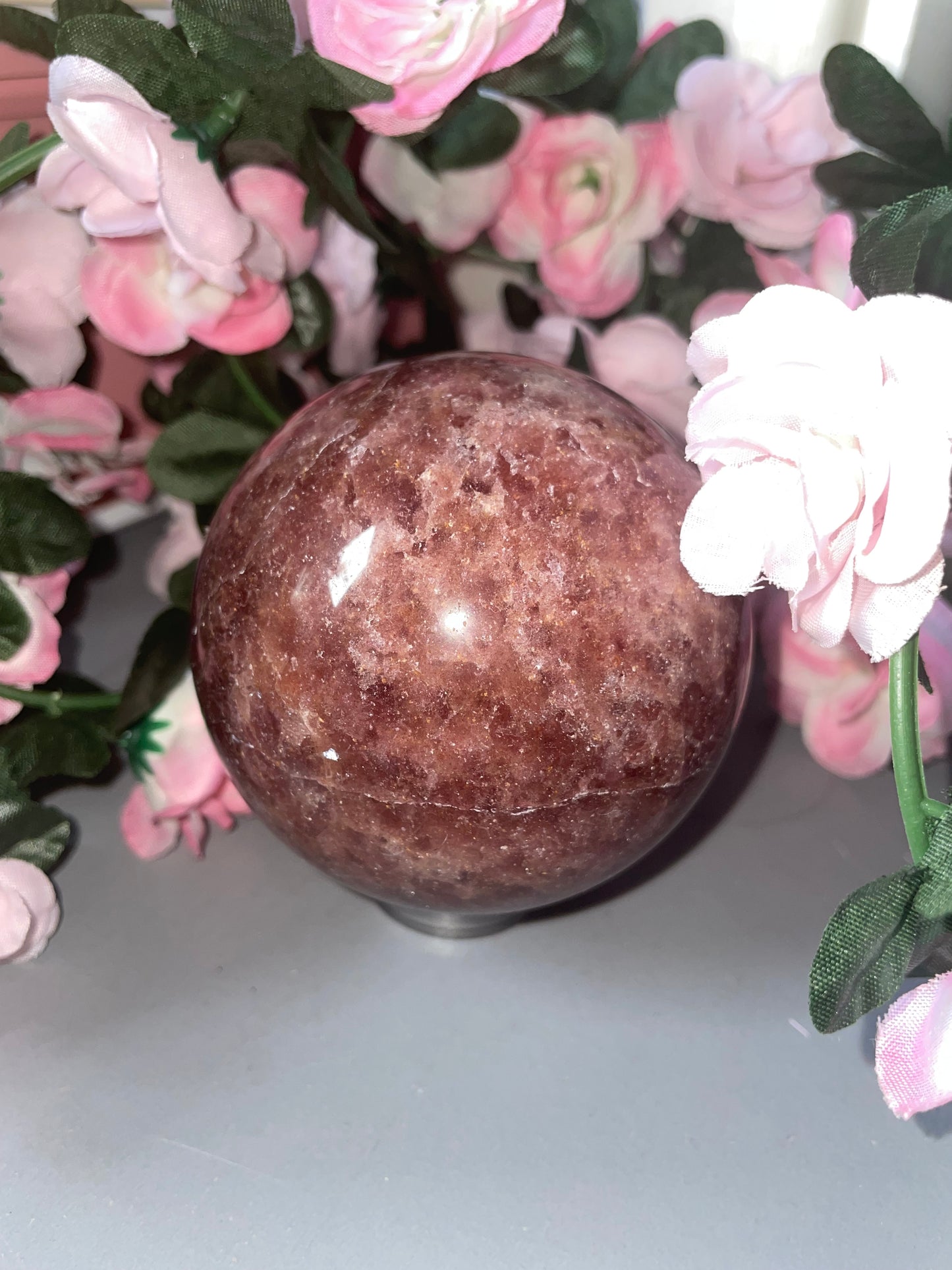 Strawberry Quartz Sphere From Brazil