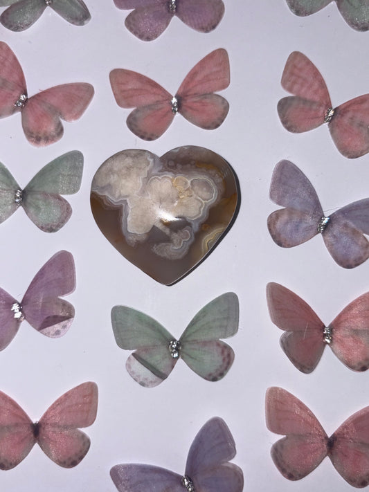 High Quality  Flower Agate Heart Piece (22) From Madagascar