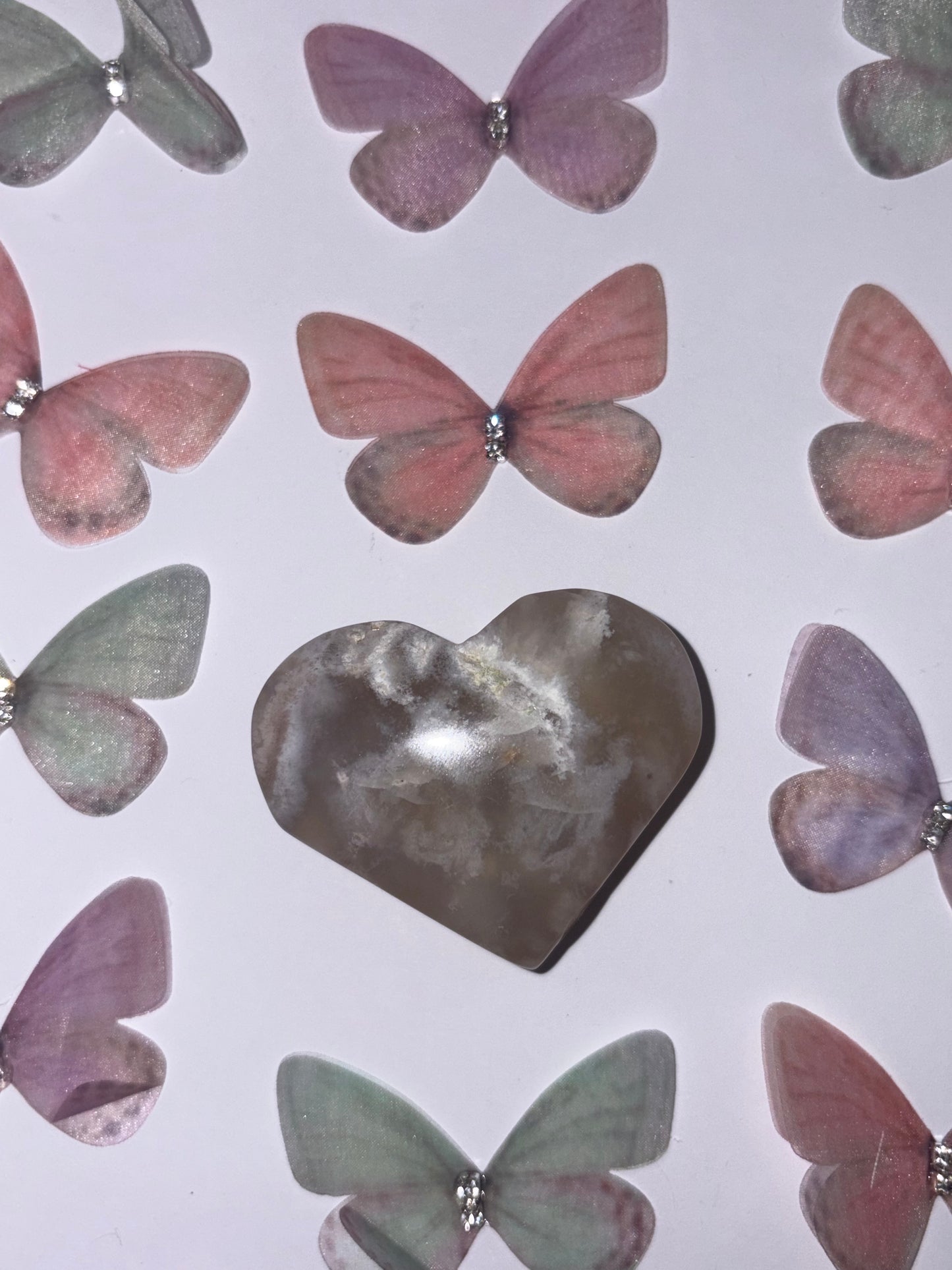 High Quality Flower Agate Heart Piece (23) From Madagascar