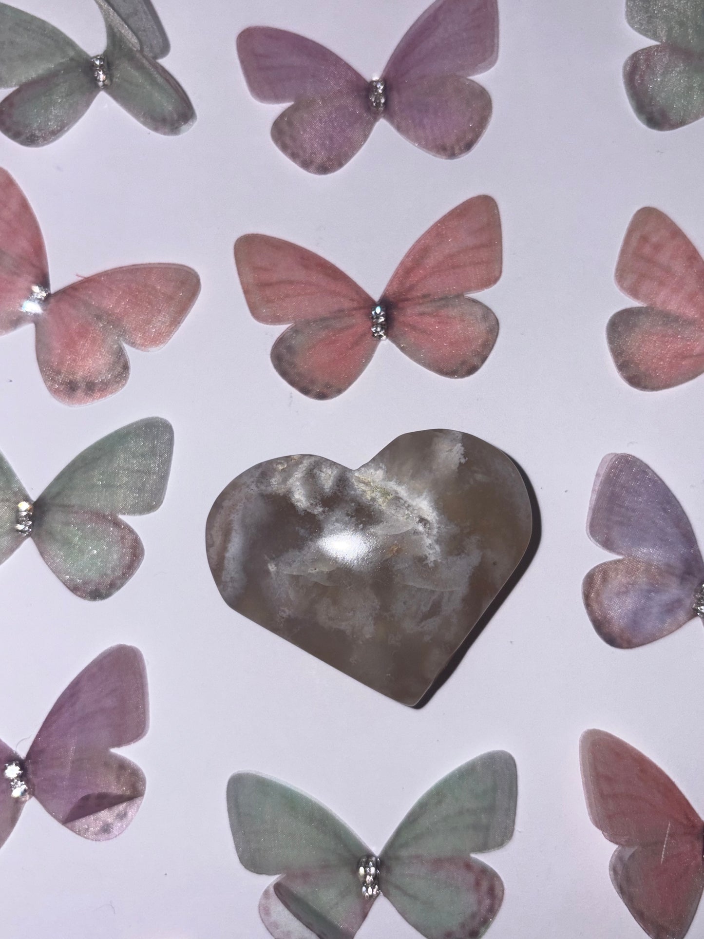 High Quality Flower Agate Heart Piece (23) From Madagascar
