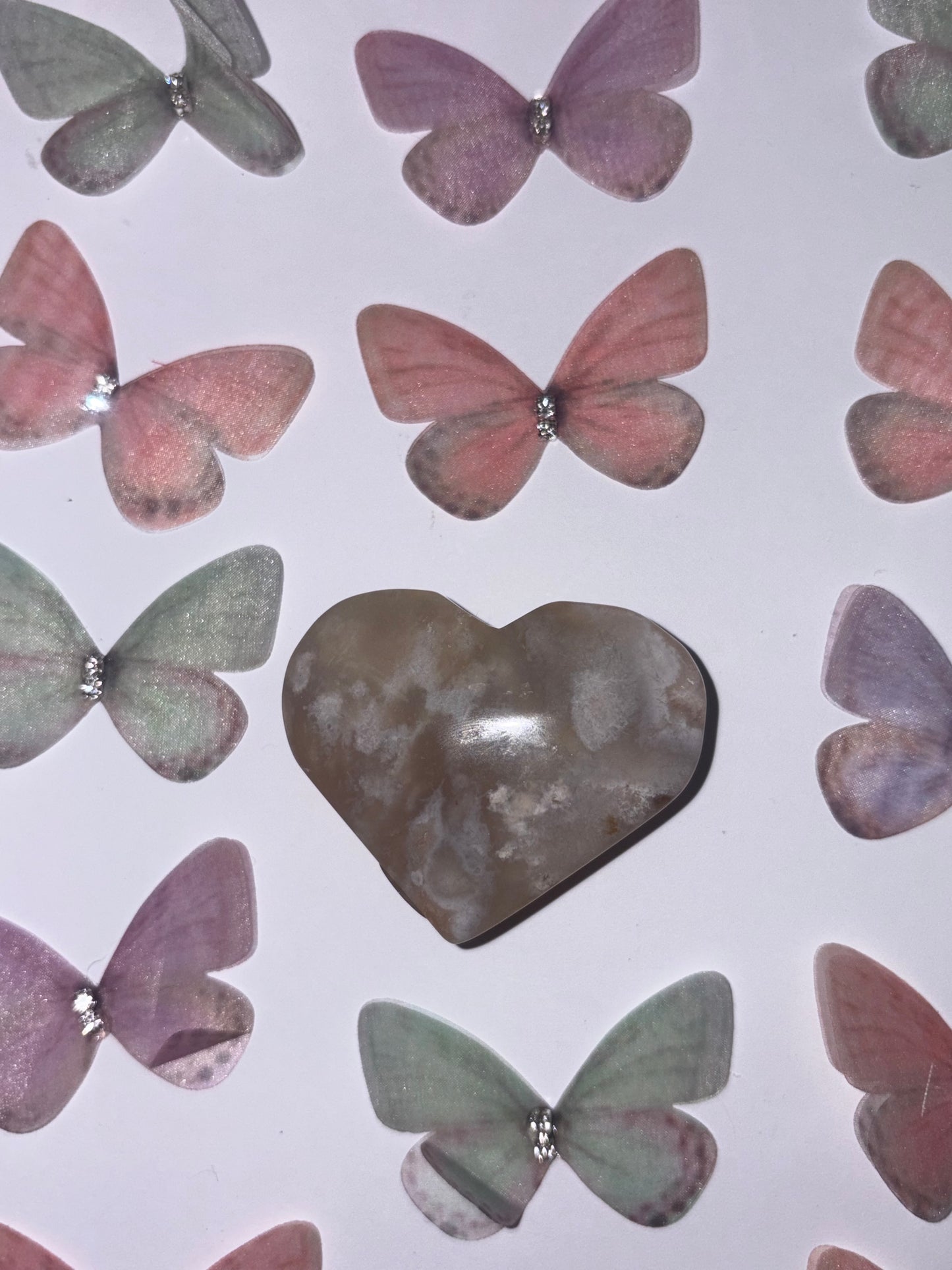 High Quality Flower Agate Heart Piece (23) From Madagascar