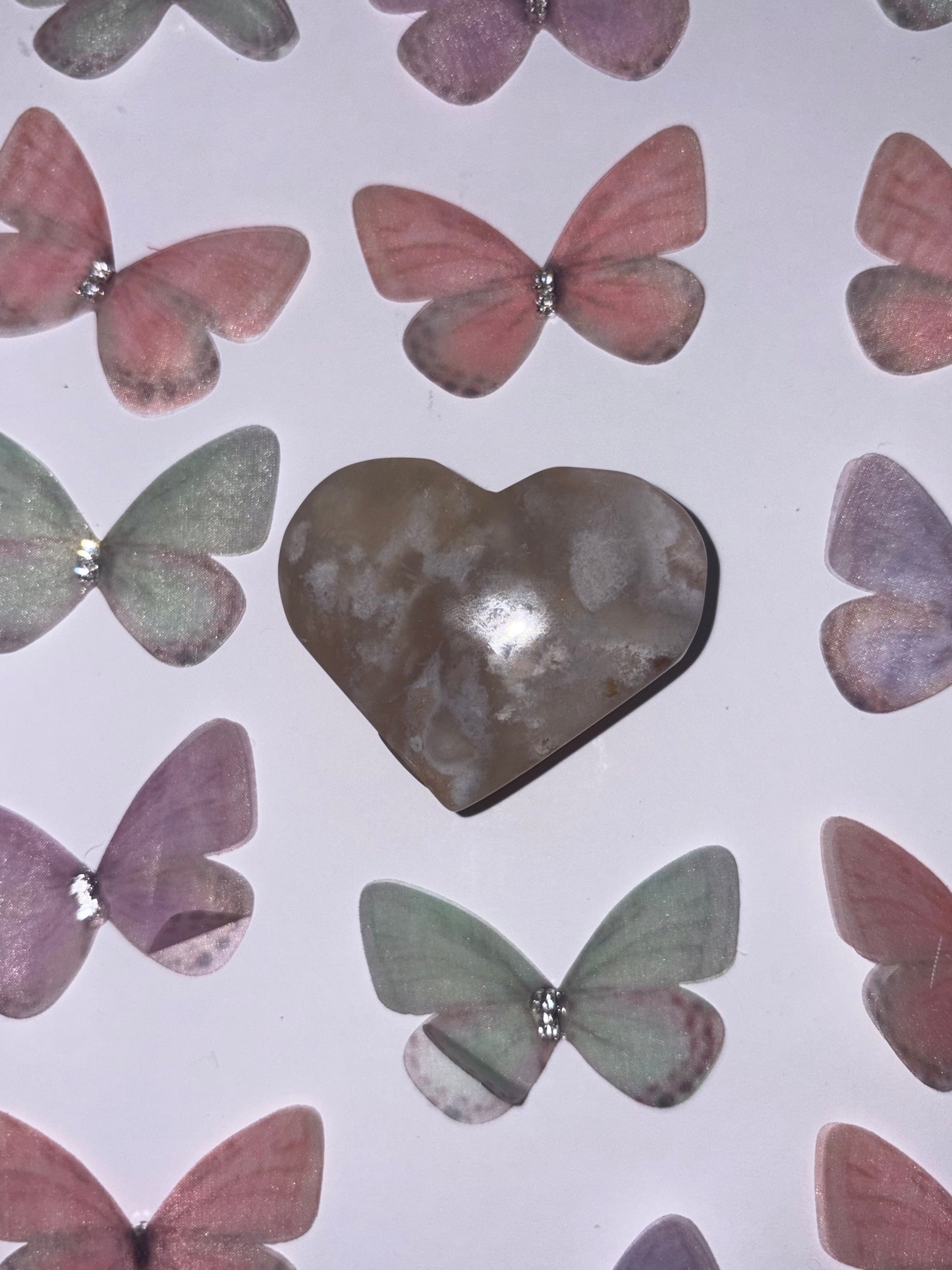 High Quality Flower Agate Heart Piece (23) From Madagascar