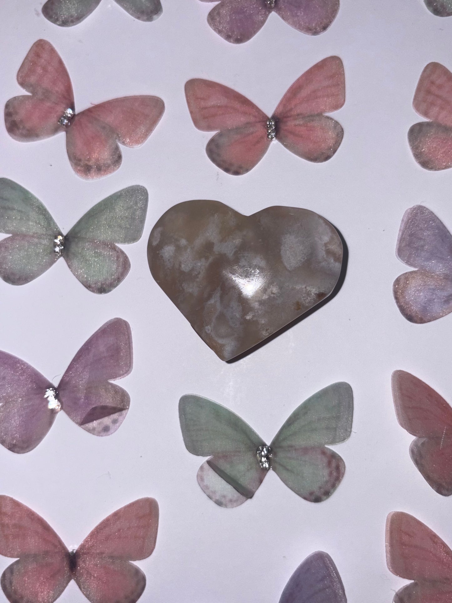 High Quality Flower Agate Heart Piece (23) From Madagascar