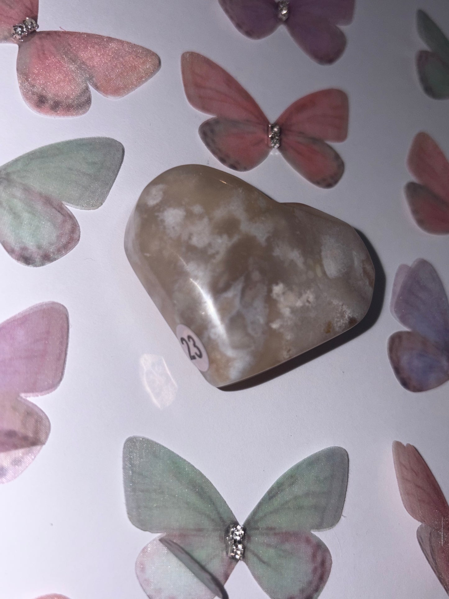 High Quality Flower Agate Heart Piece (23) From Madagascar