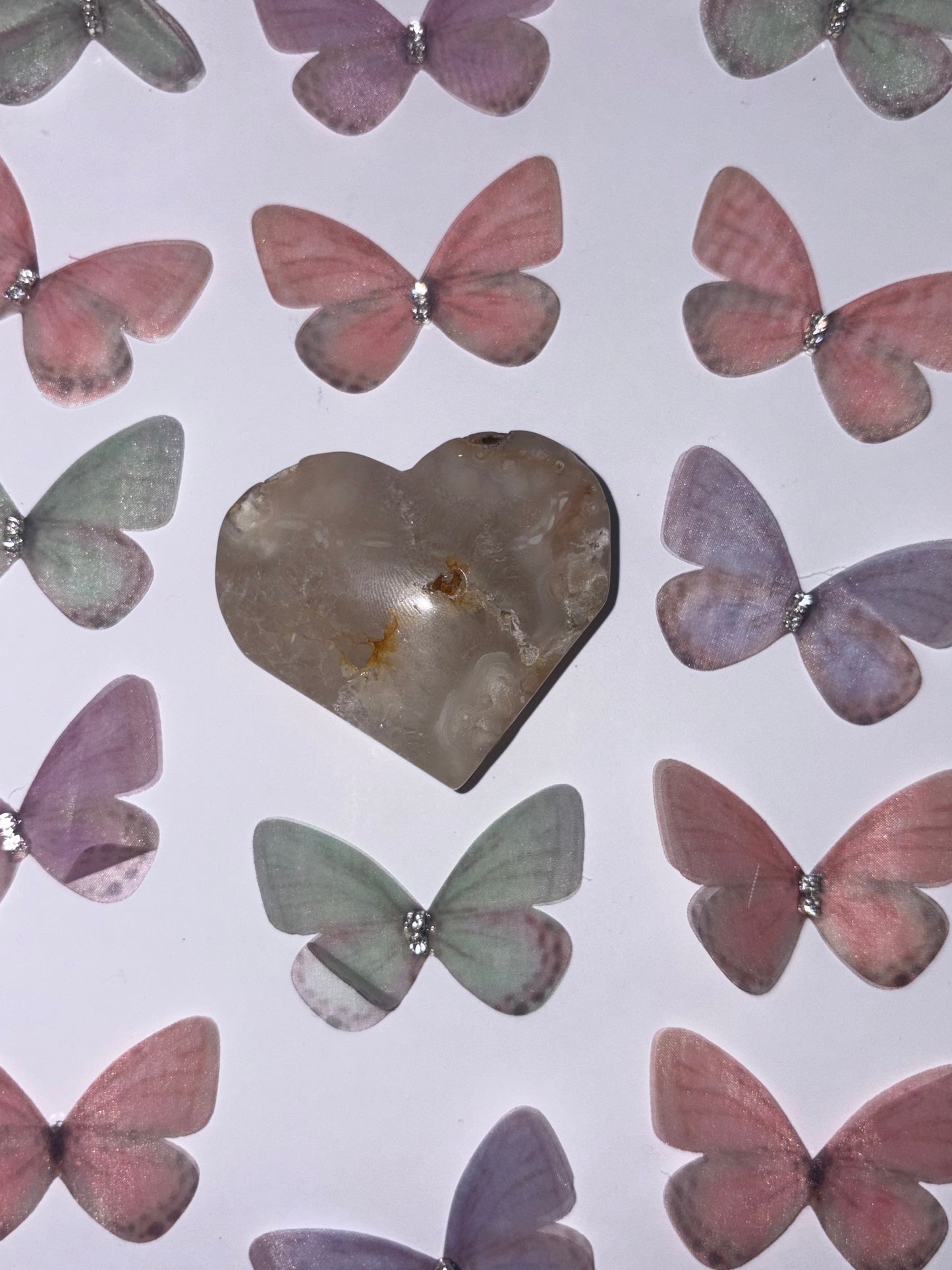 Flower Agate Heart Piece (24) From Madagascar