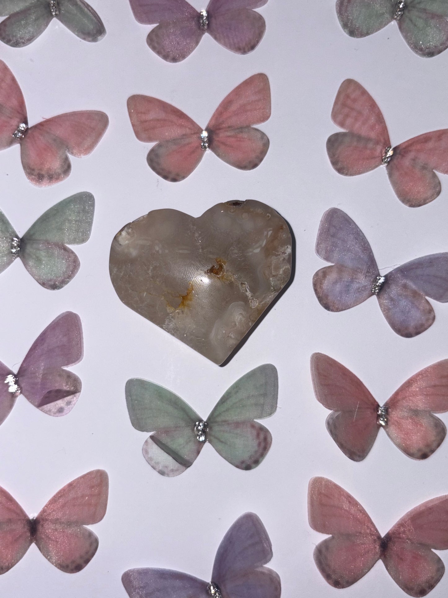 Flower Agate Heart Piece (24) From Madagascar
