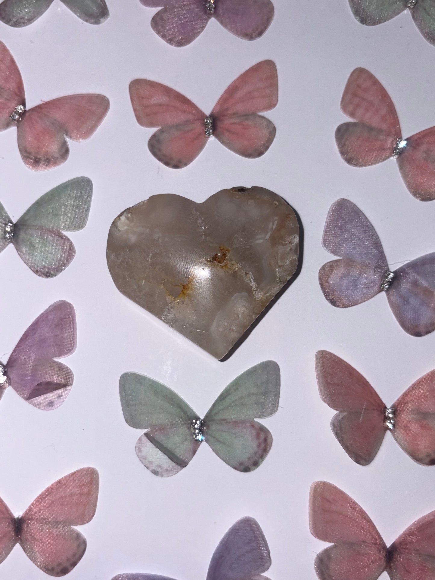 Flower Agate Heart Piece (24) From Madagascar