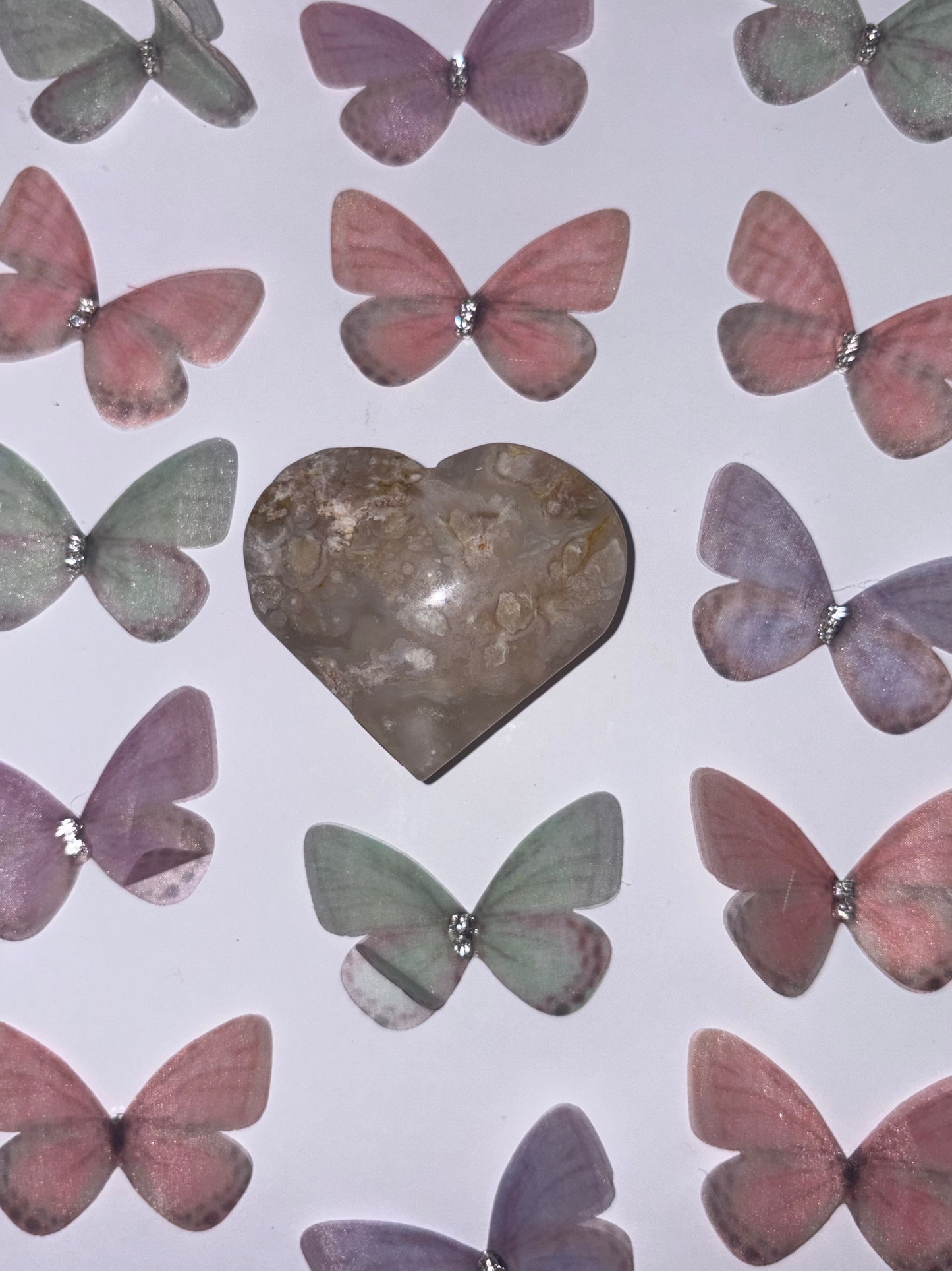 Flower Agate Heart Piece (24) From Madagascar