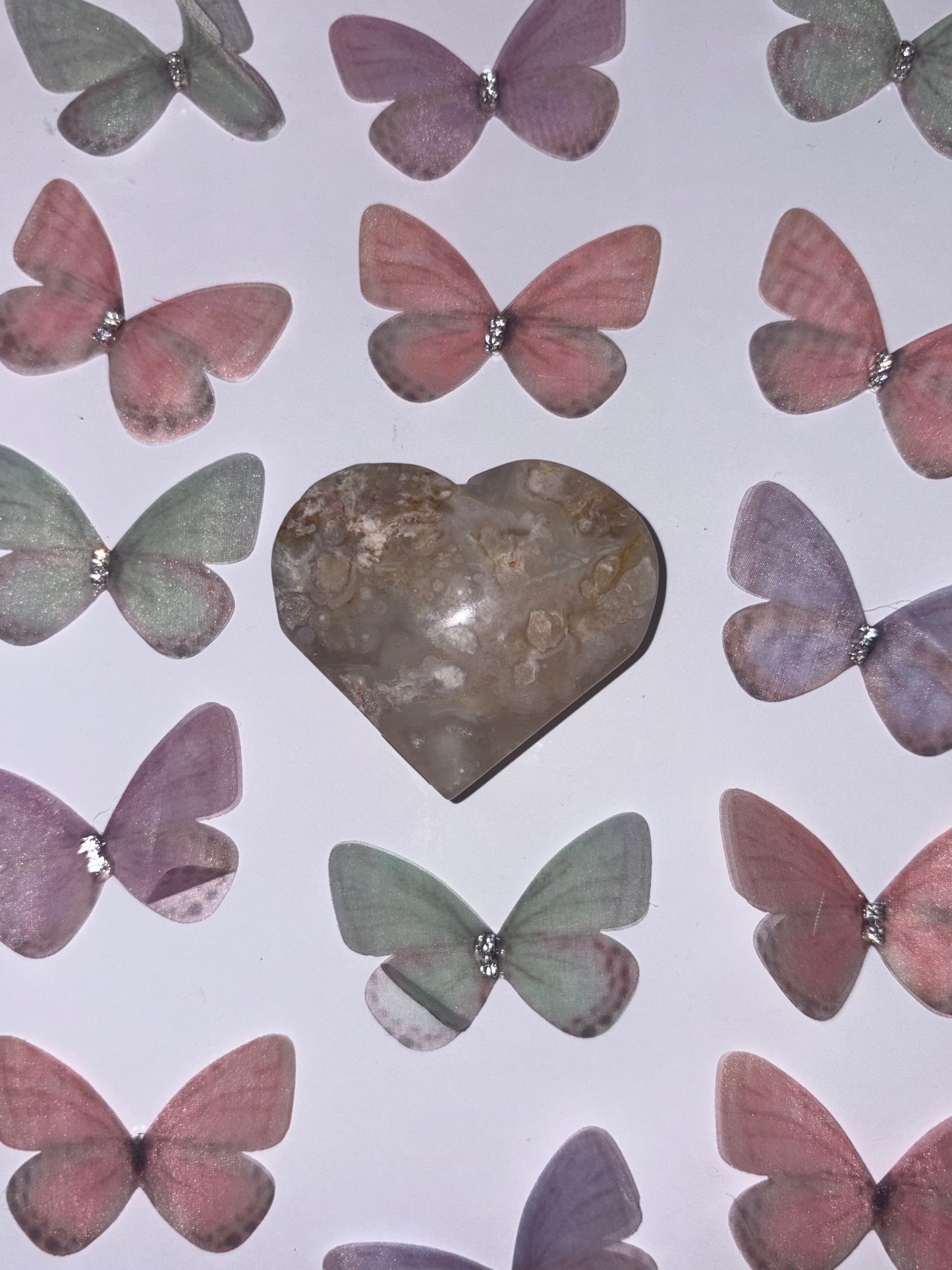 Flower Agate Heart Piece (24) From Madagascar
