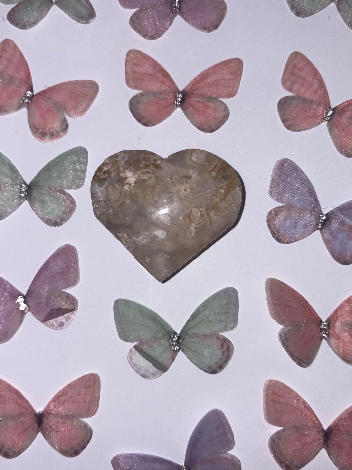 Flower Agate Heart Piece (24) From Madagascar