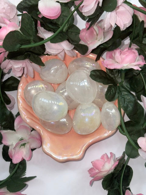 Aura Clear Quartz Tumble