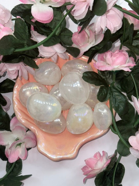 Aura Clear Quartz Tumble