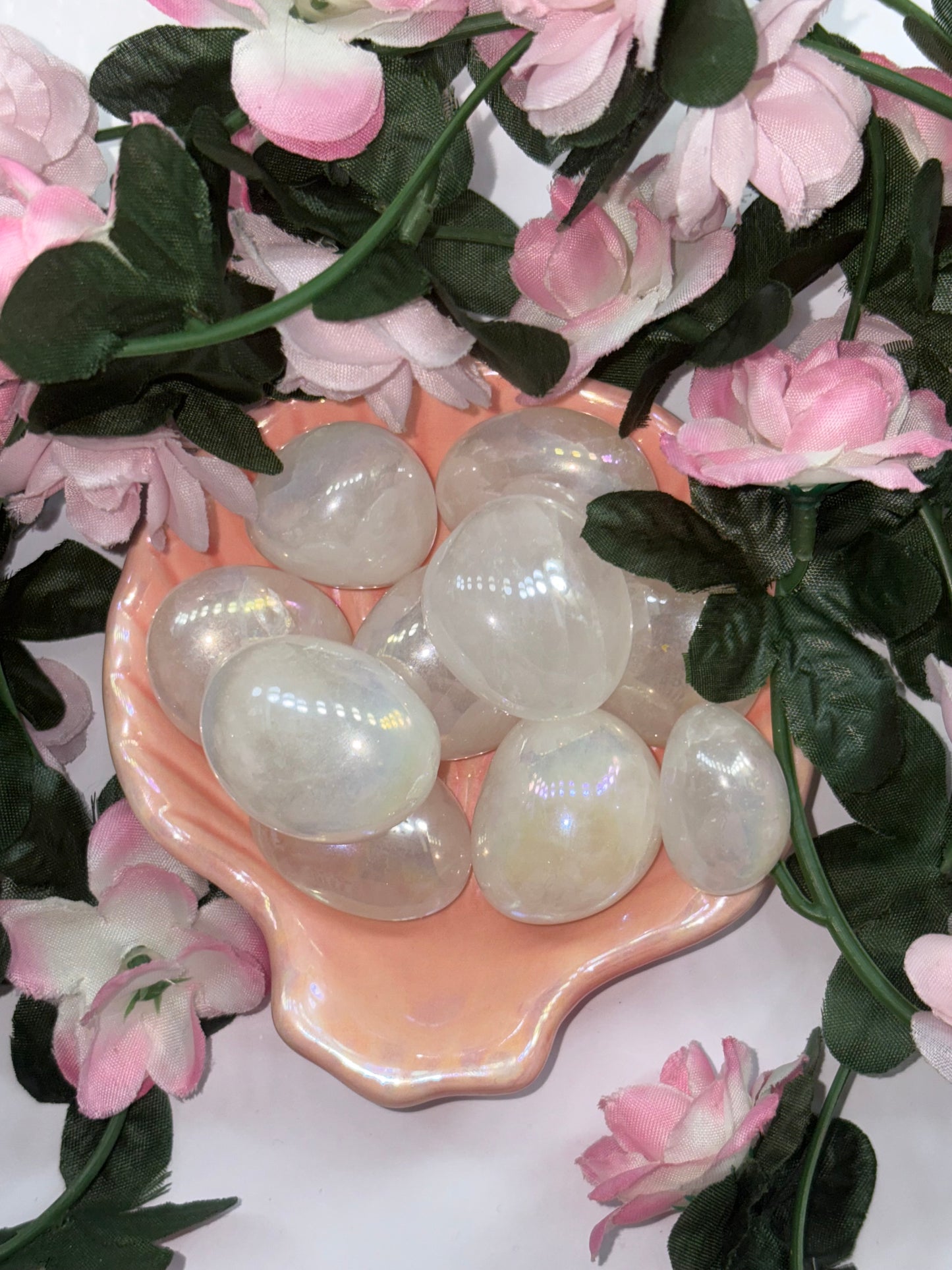 Aura Clear Quartz Tumble