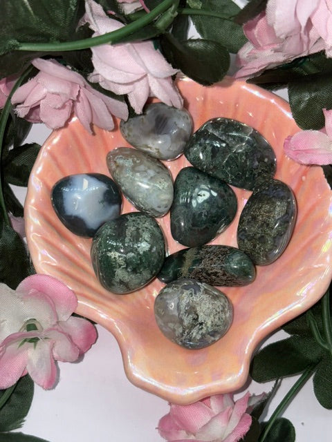 Moss Agate Tumble