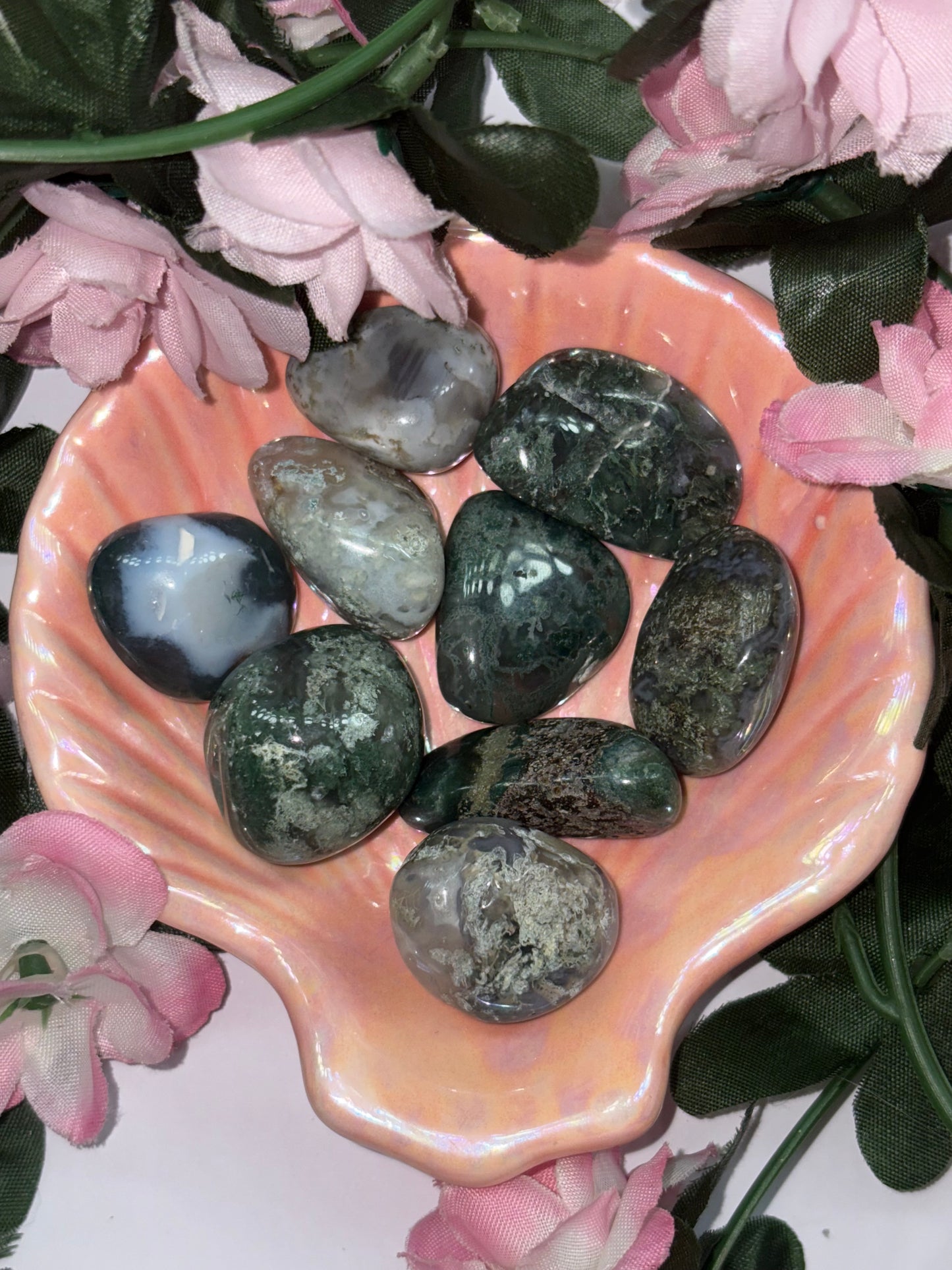 Moss Agate Tumble