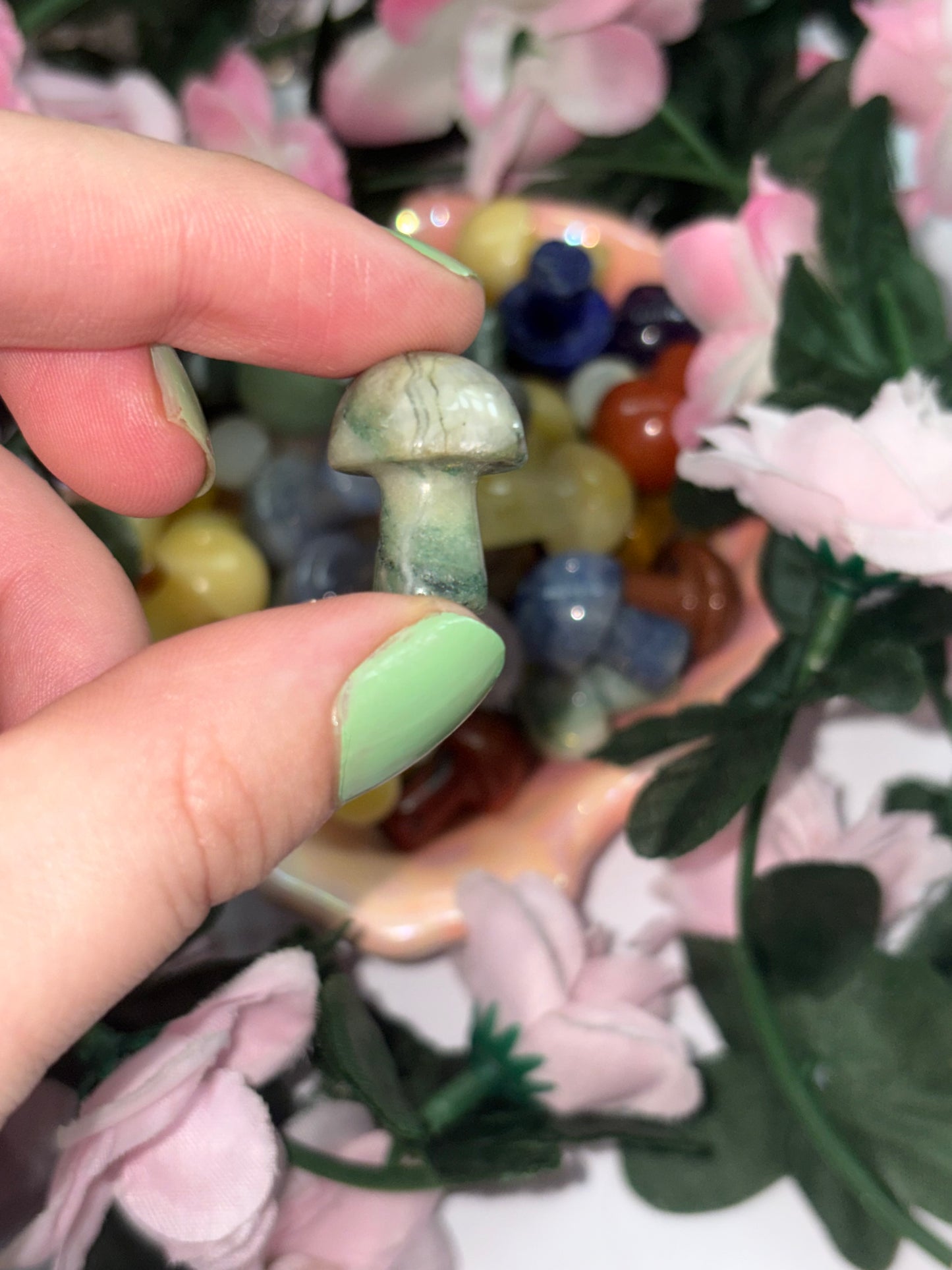 Mini Moss Agate Mushroom