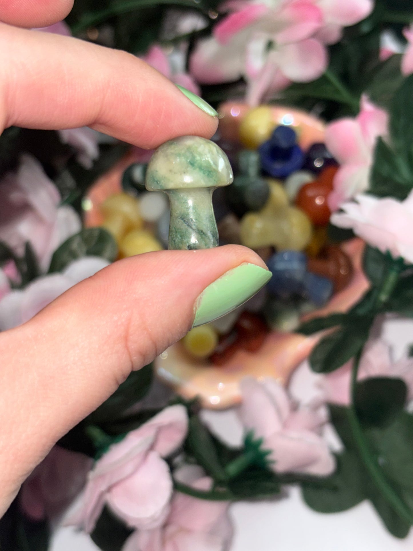 Mini Moss Agate Mushroom