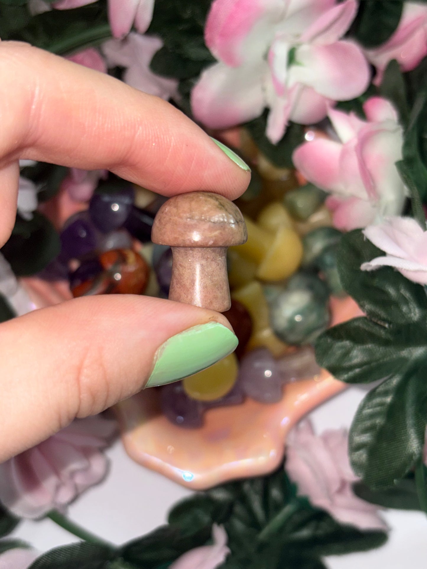 Mini Rhodonite Mushroom