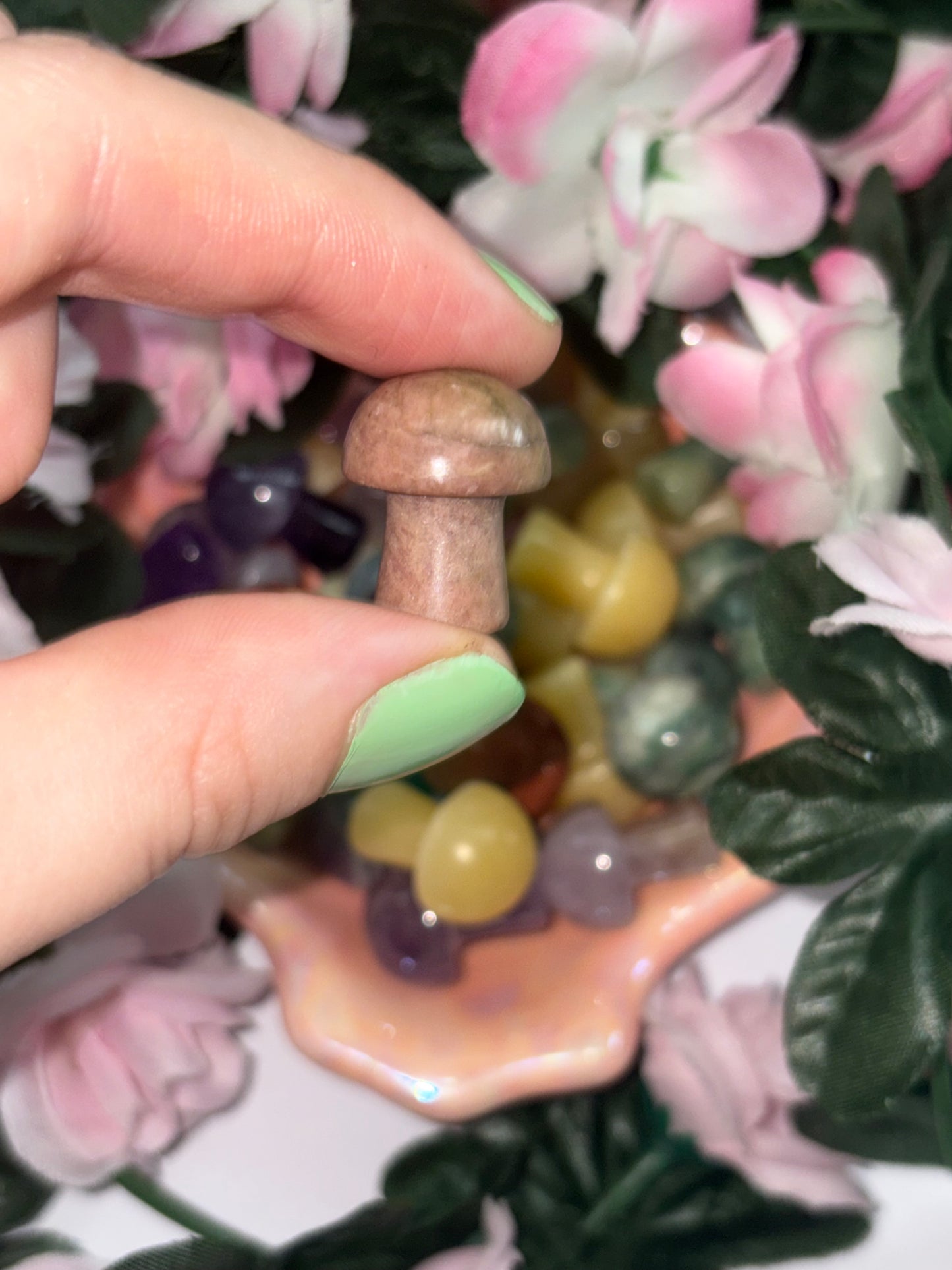 Mini Rhodonite Mushroom