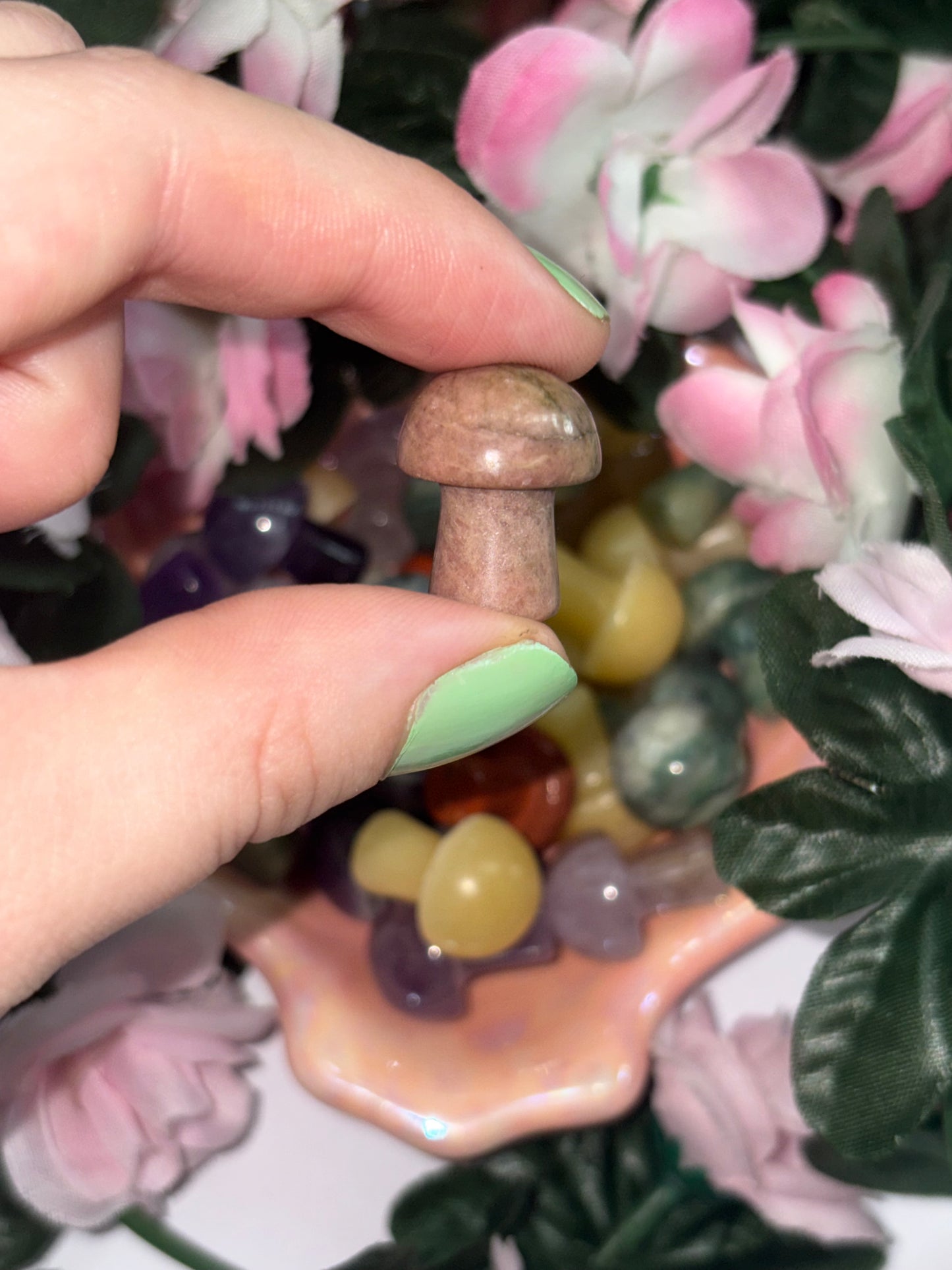 Mini Rhodonite Mushroom