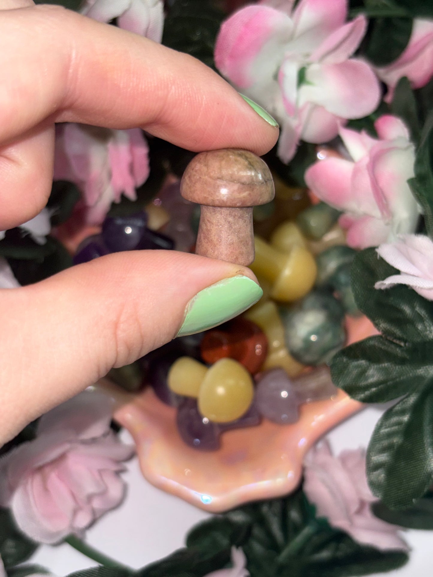 Mini Rhodonite Mushroom