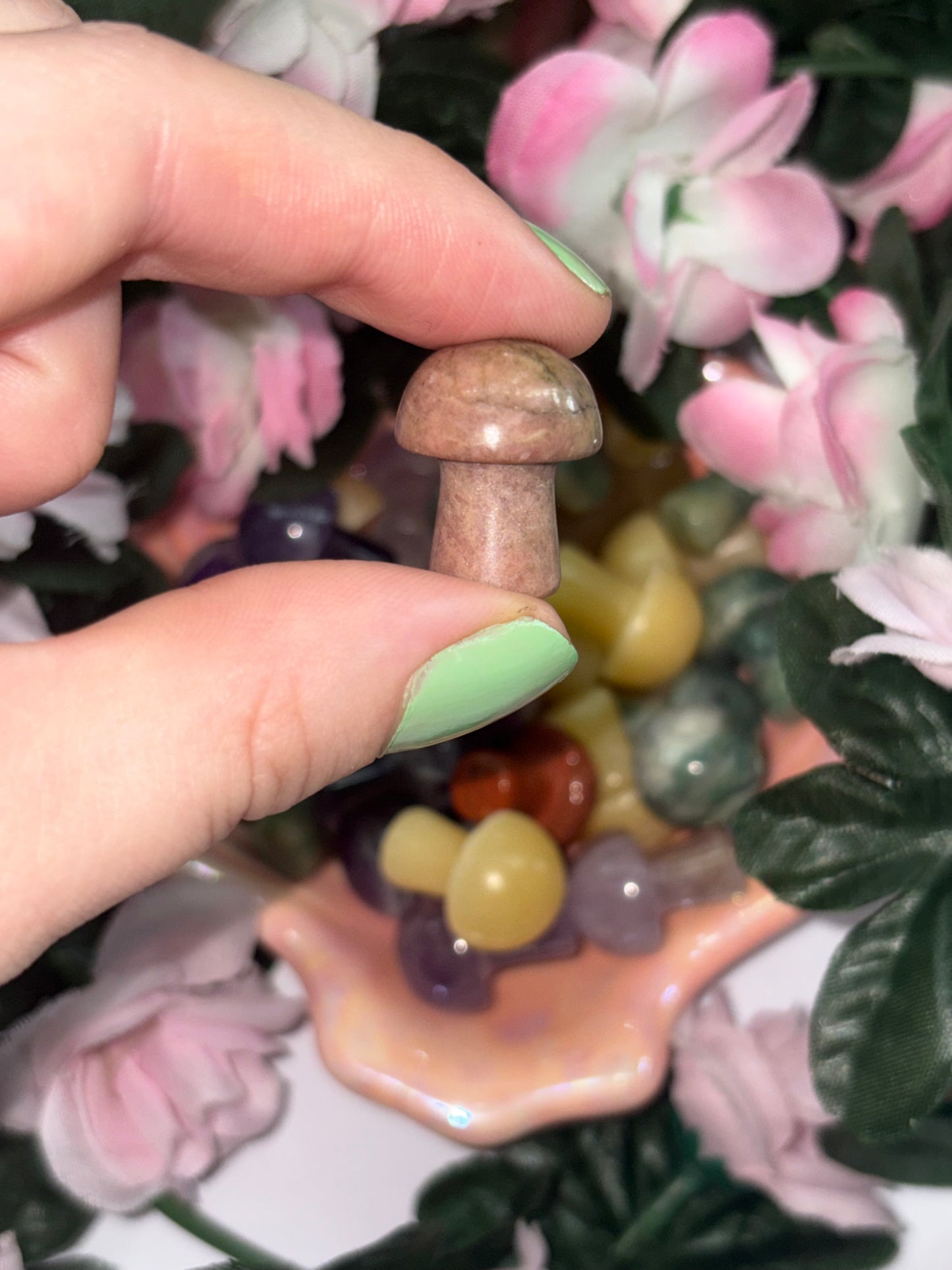 Mini Rhodonite Mushroom