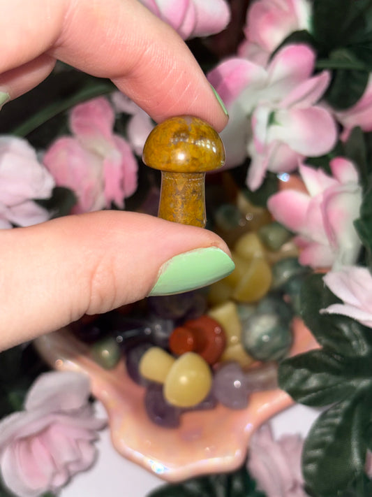 Mini Yellow Jasper Mushroom