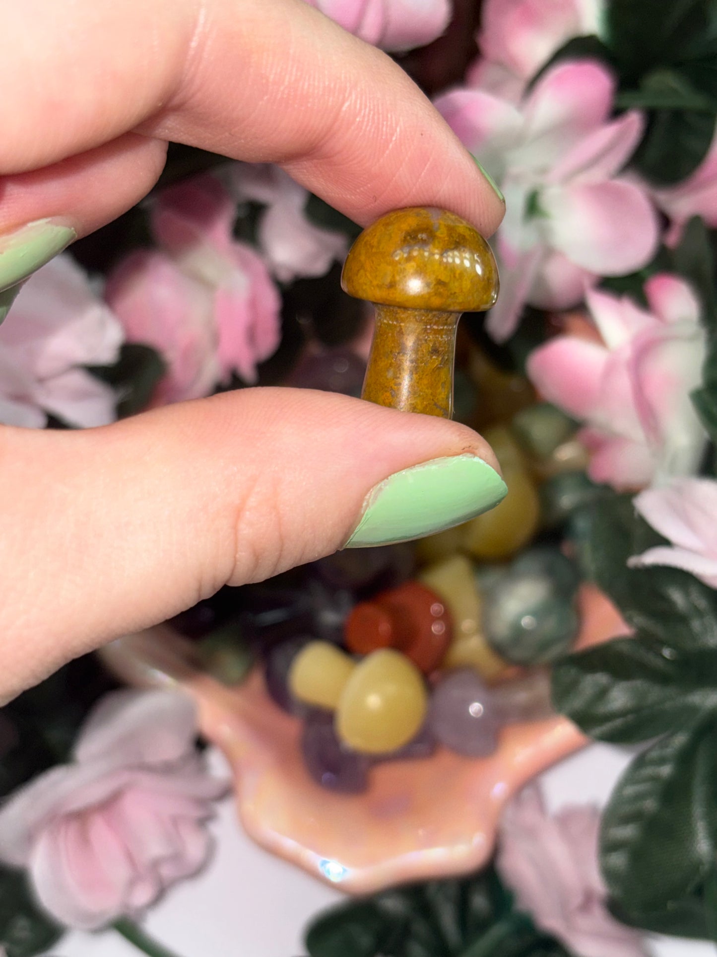 Mini Yellow Jasper Mushroom