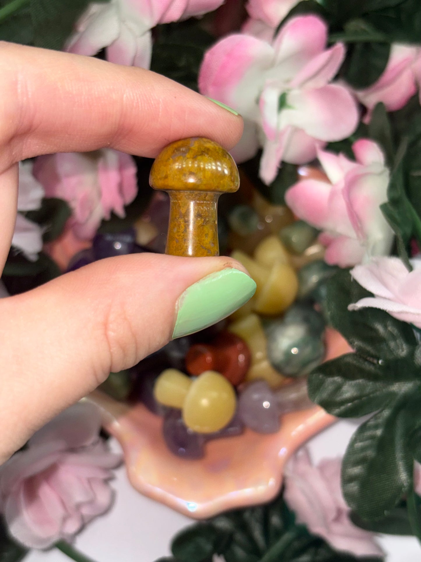 Mini Yellow Jasper Mushroom