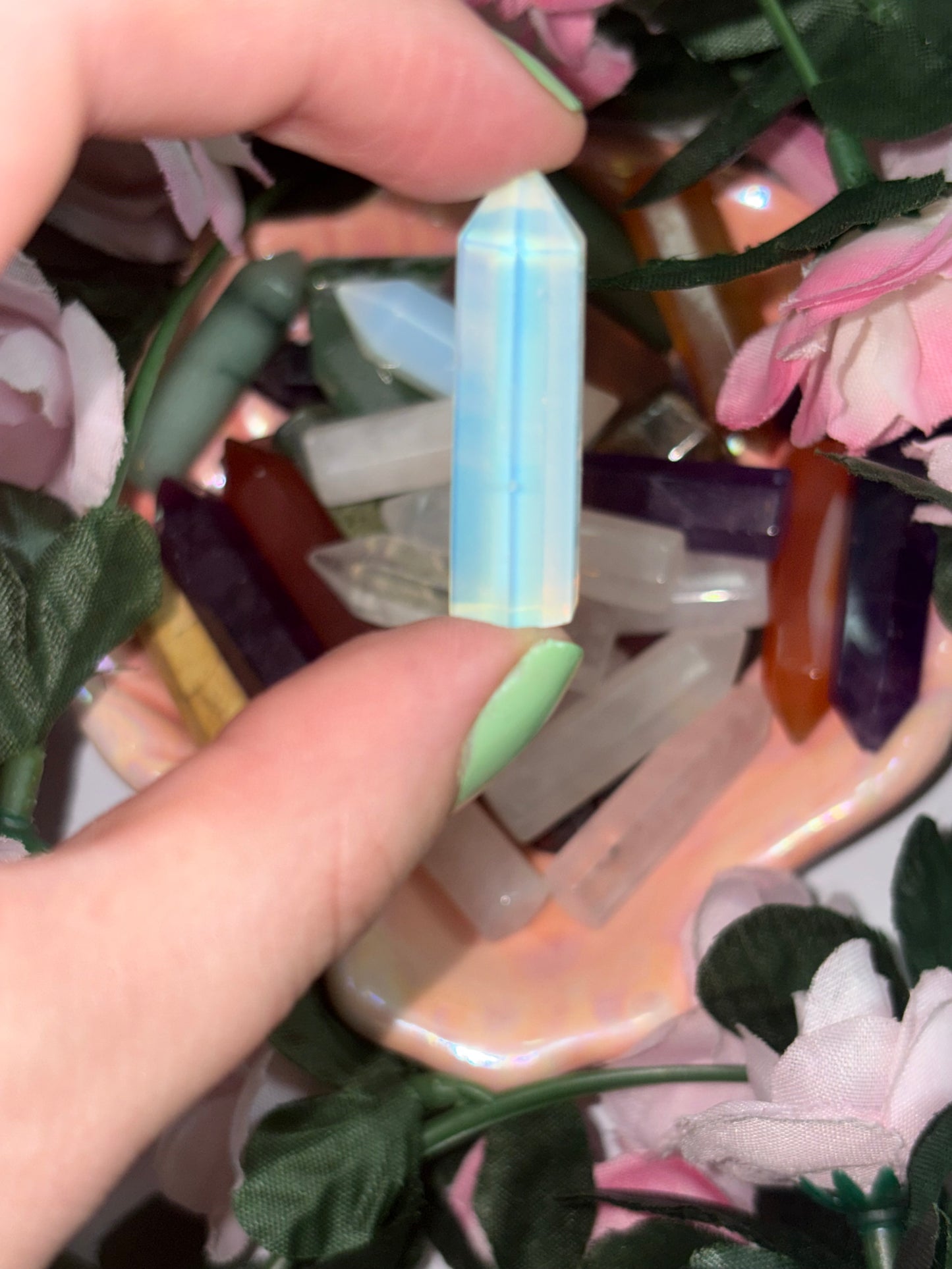 Mini Opalite Crystal Tower Point