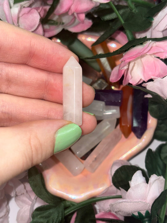 Mini Rose Quartz Crystal Tower Point