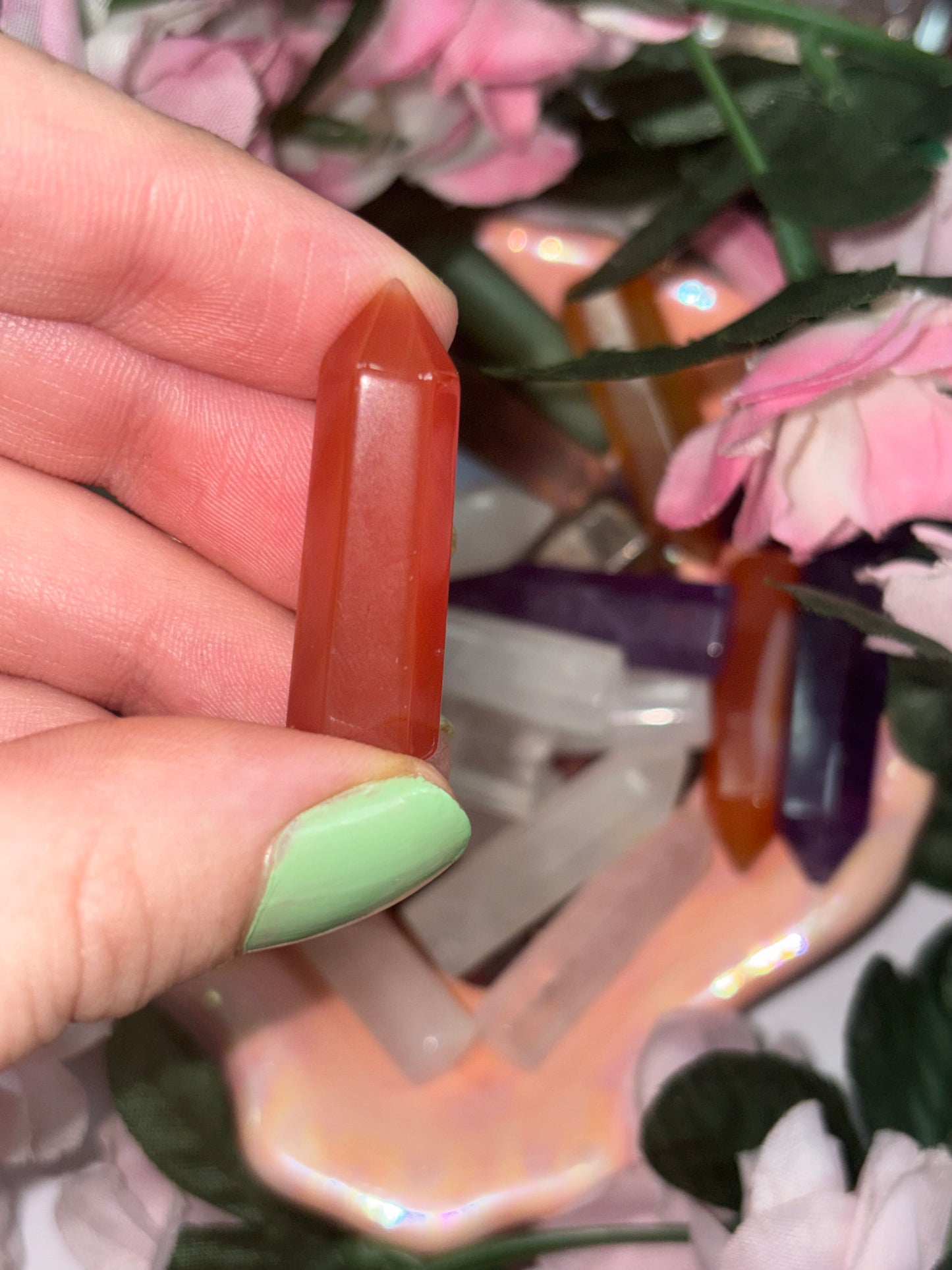Mini Red Jasper Crystal Tower Point