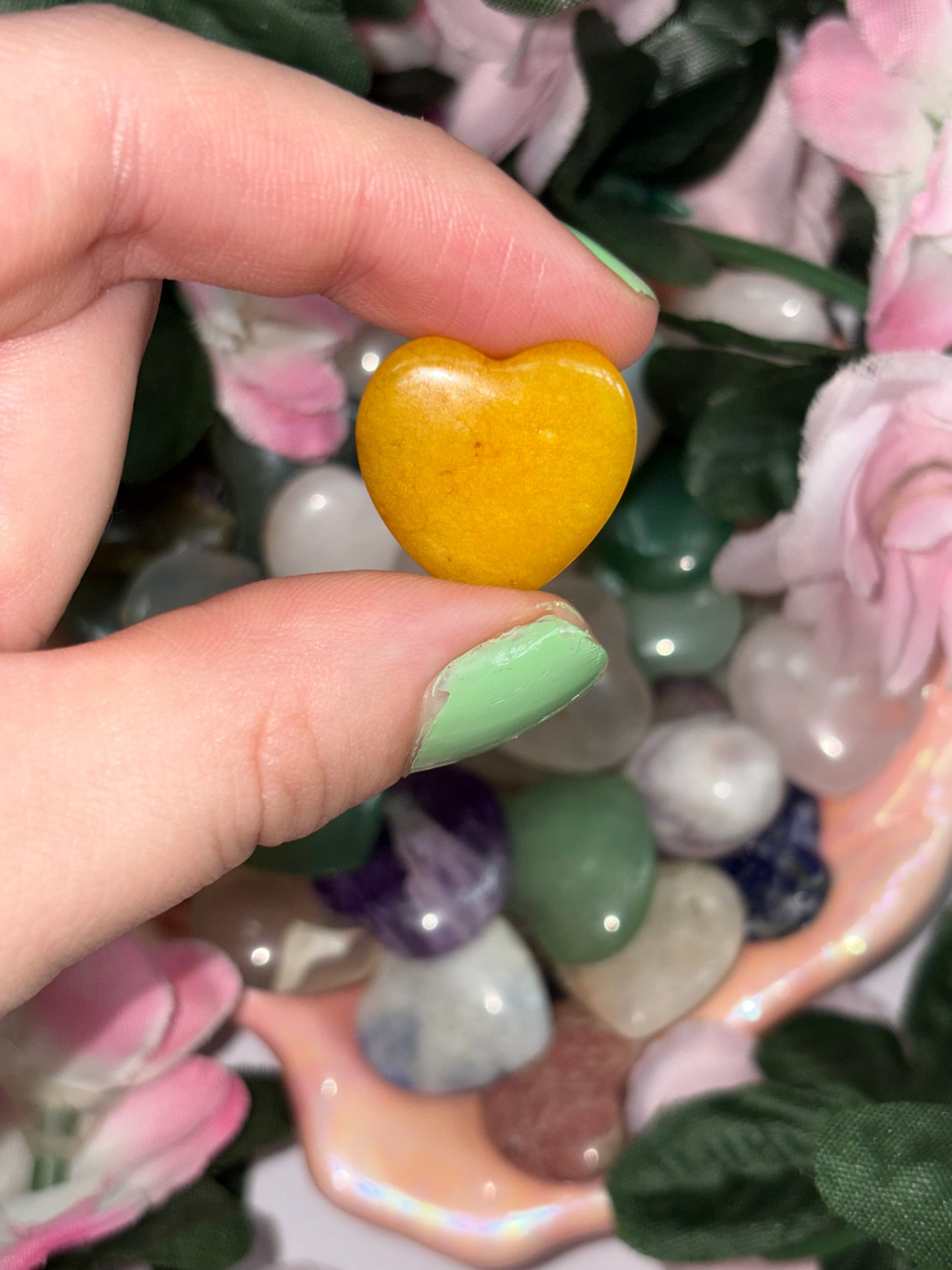 Mini Yellow Aventurine Heart